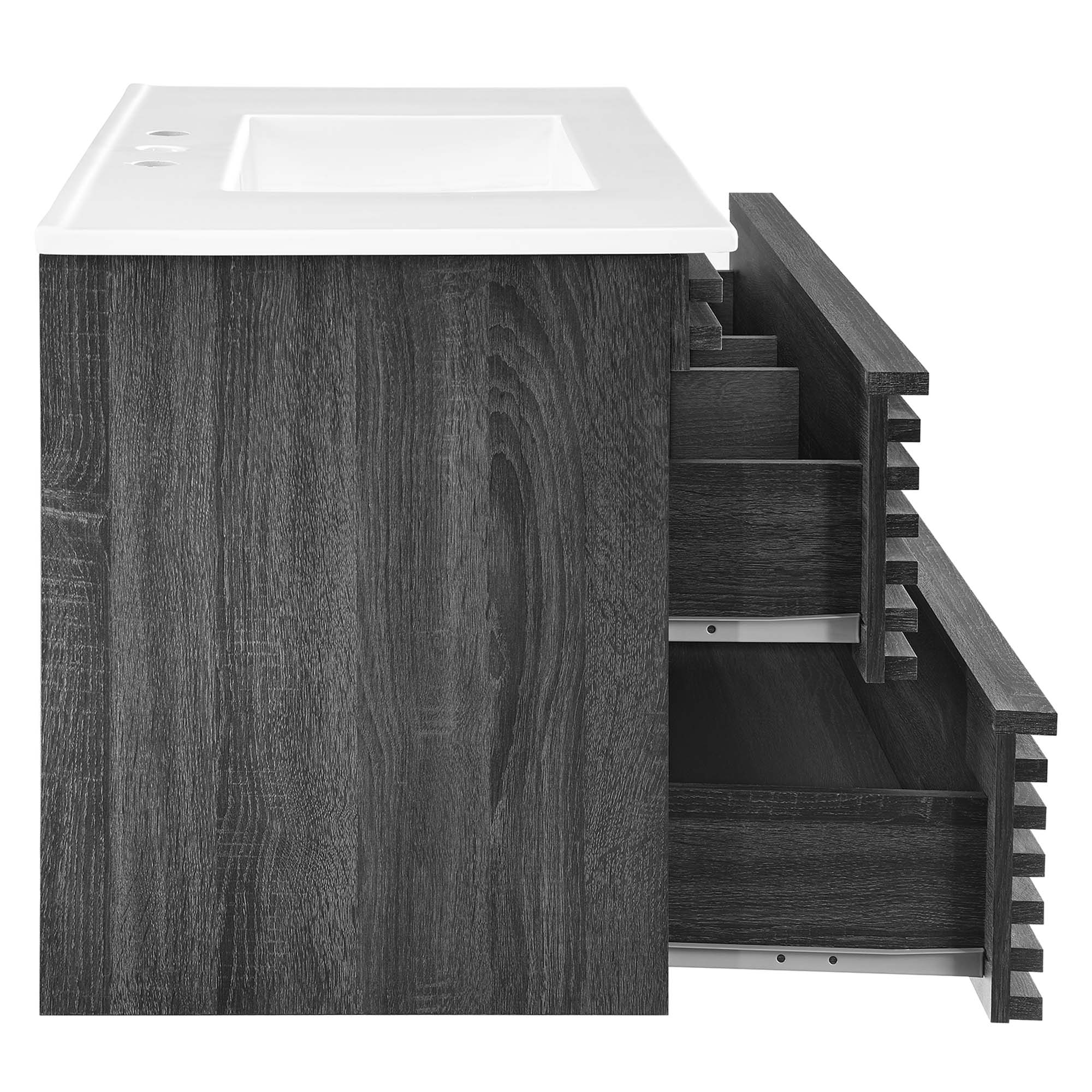 Render Wall-Mount Bathroom Vanity with White Basin Included by Modway