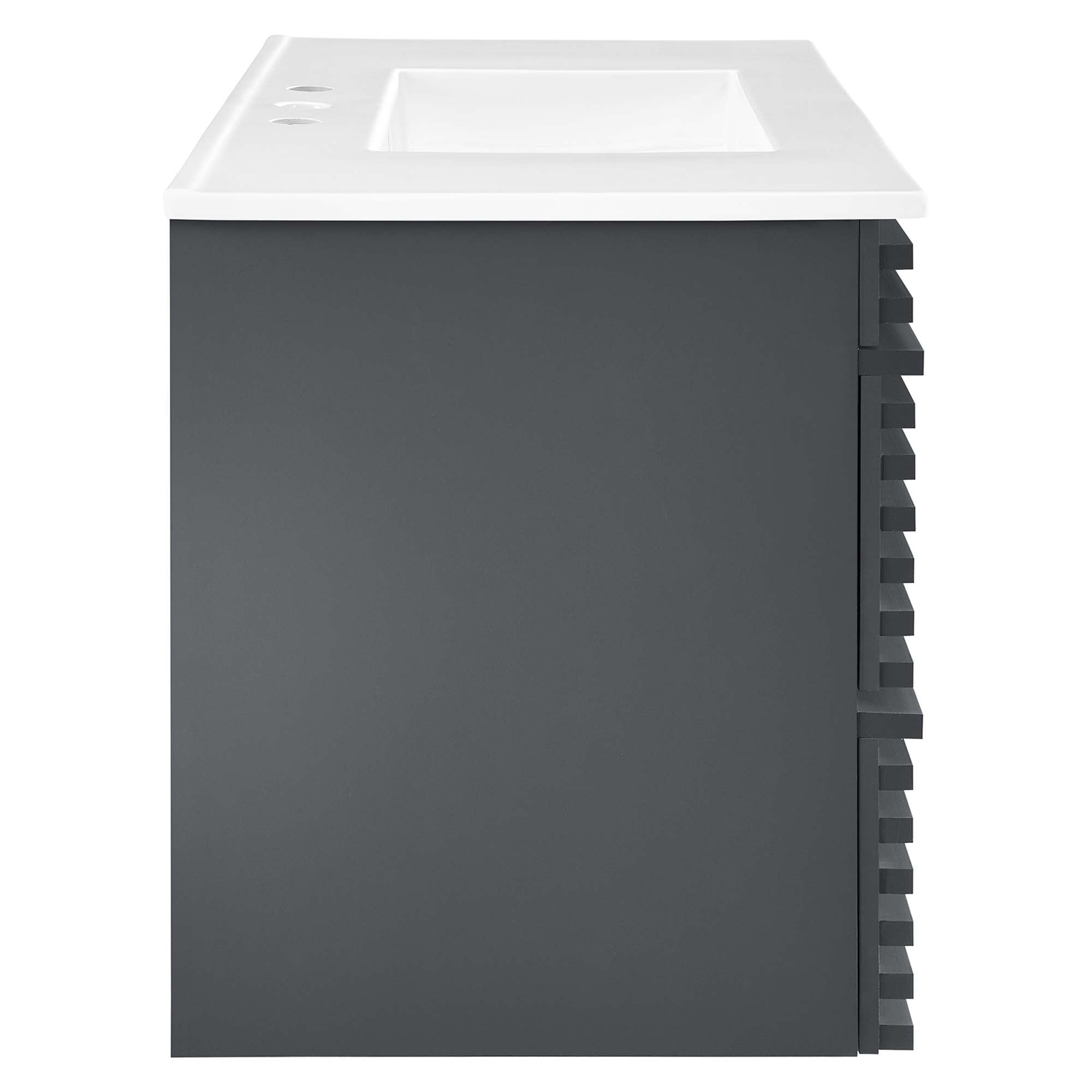 Render Wall-Mount Bathroom Vanity with White Basin Included by Modway