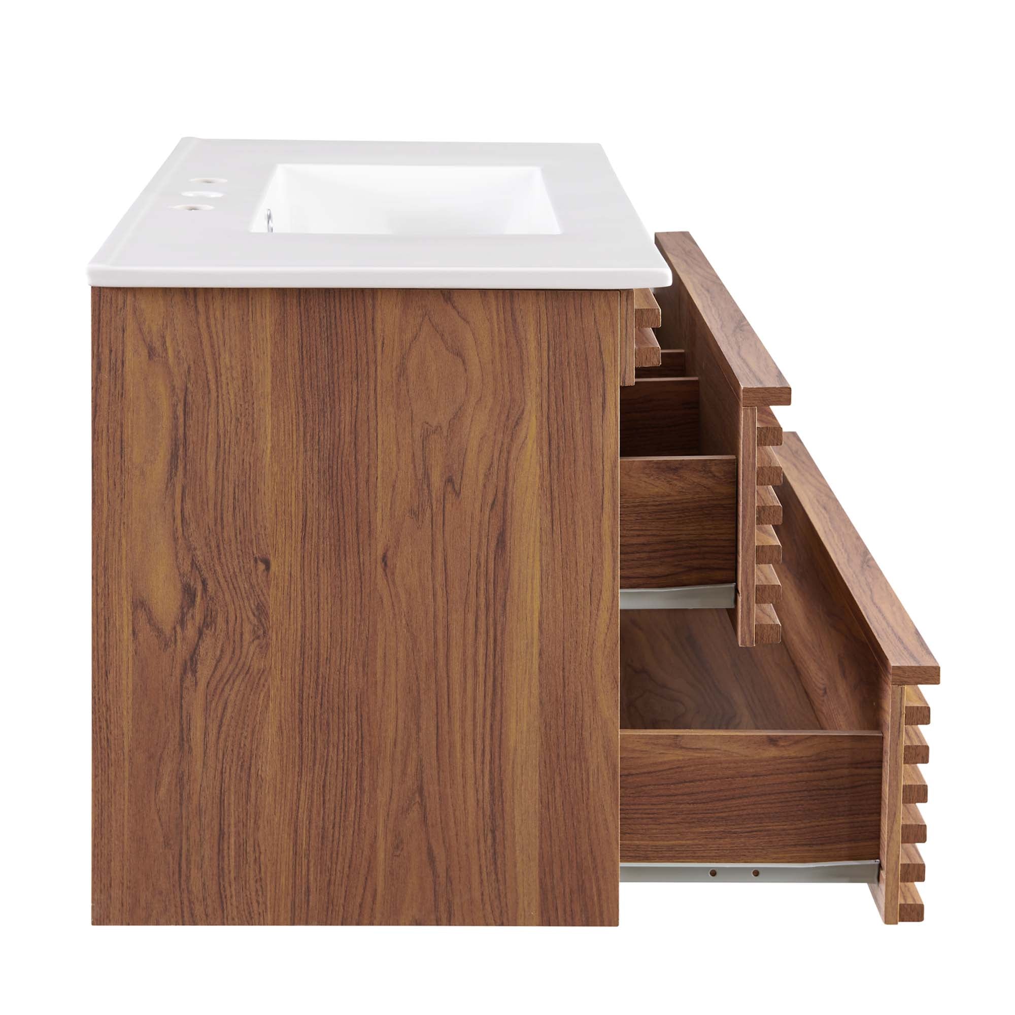 Render Wall-Mount Bathroom Vanity with White Basin Included by Modway