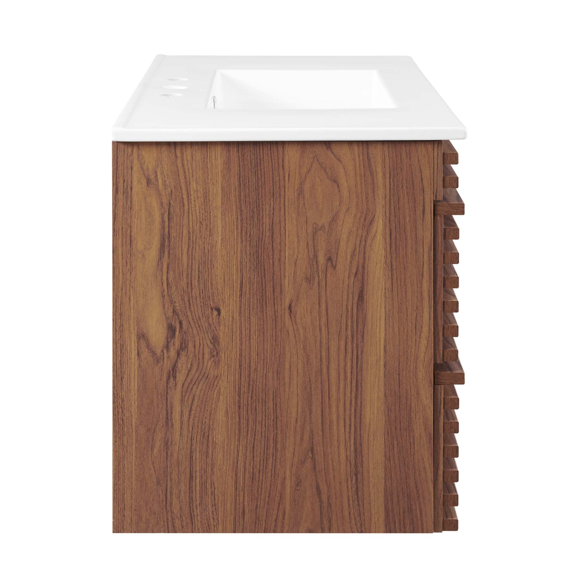 Render Wall-Mount Bathroom Vanity with White Basin Included by Modway