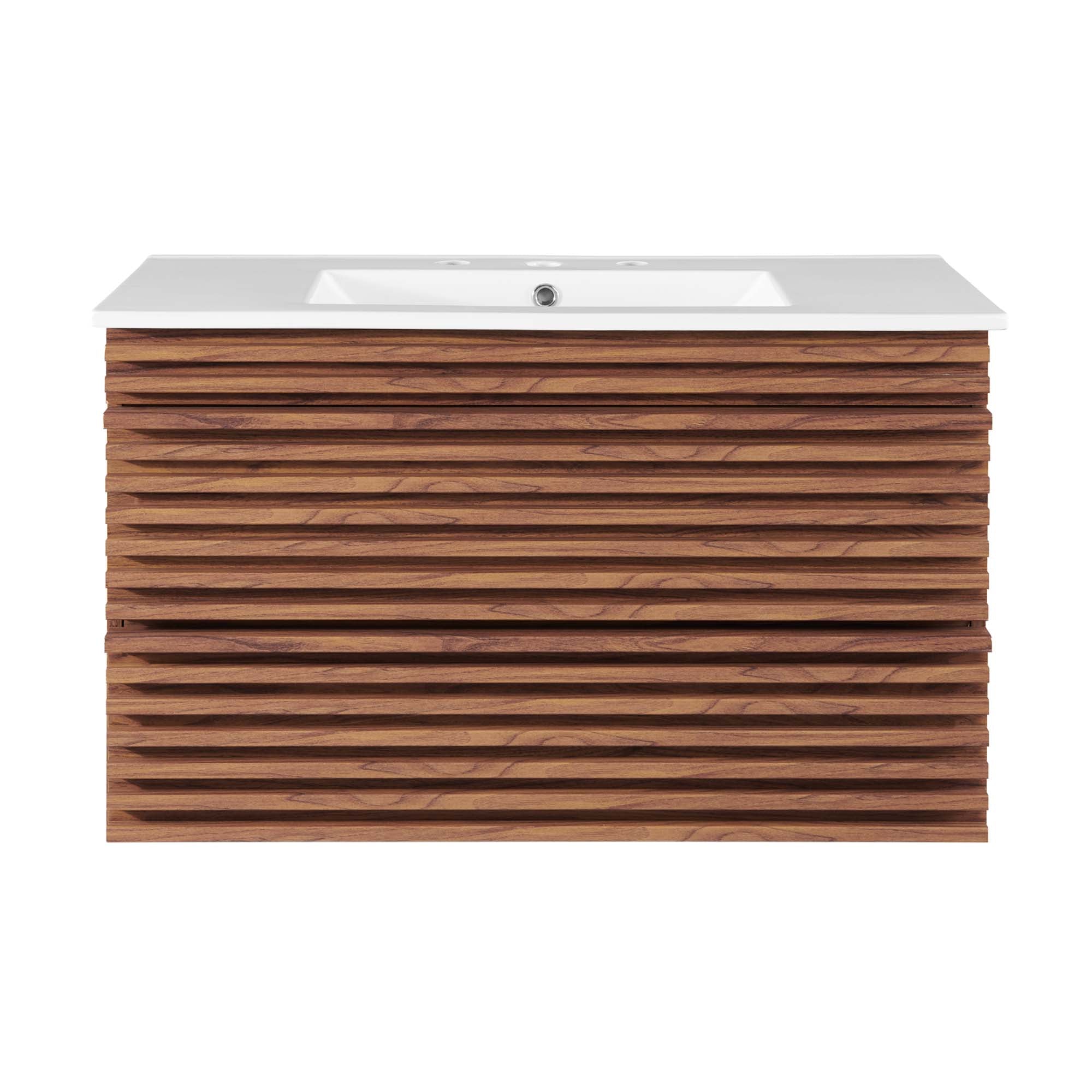 Render Wall-Mount Bathroom Vanity with White Basin Included by Modway
