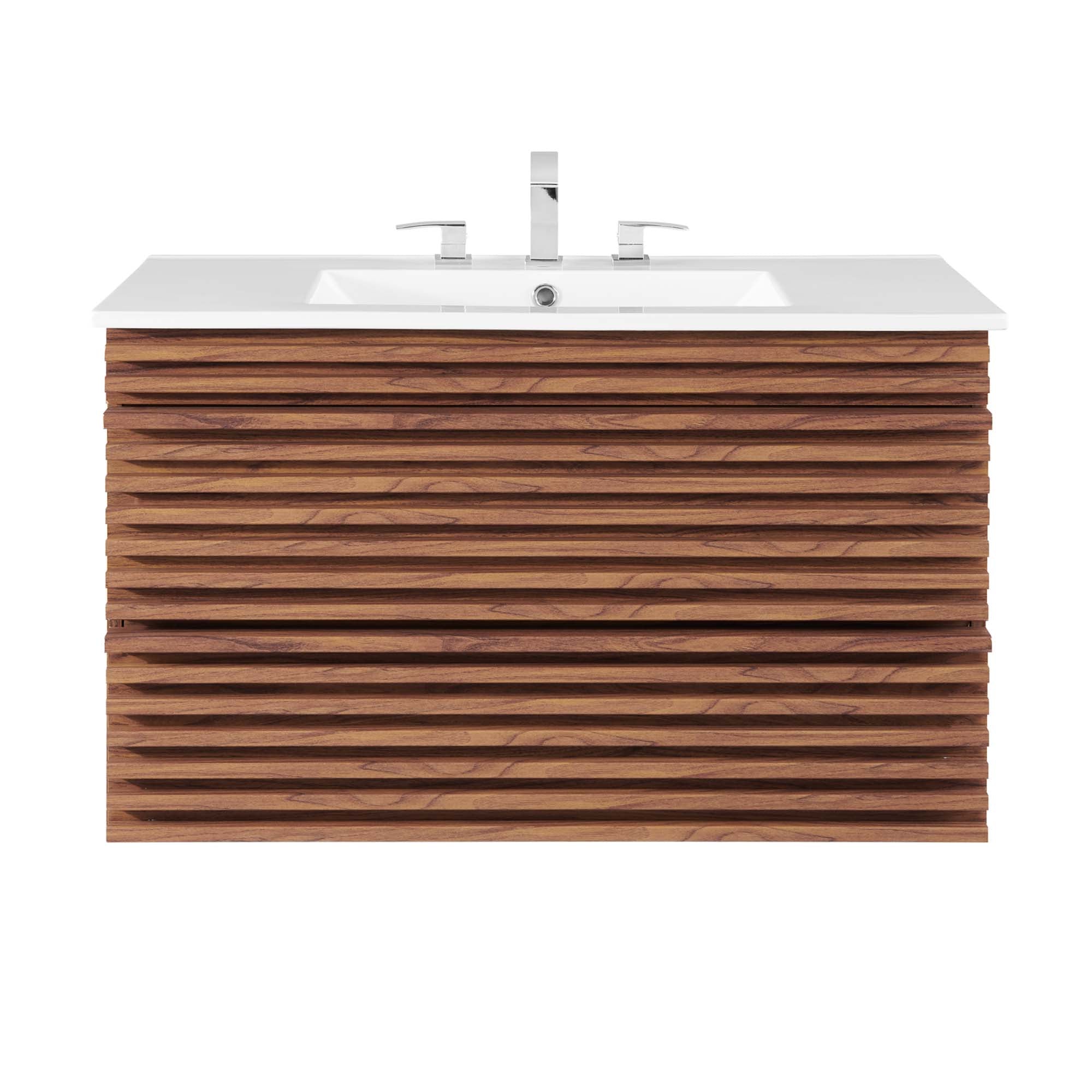 Render Wall-Mount Bathroom Vanity with White Basin Included by Modway