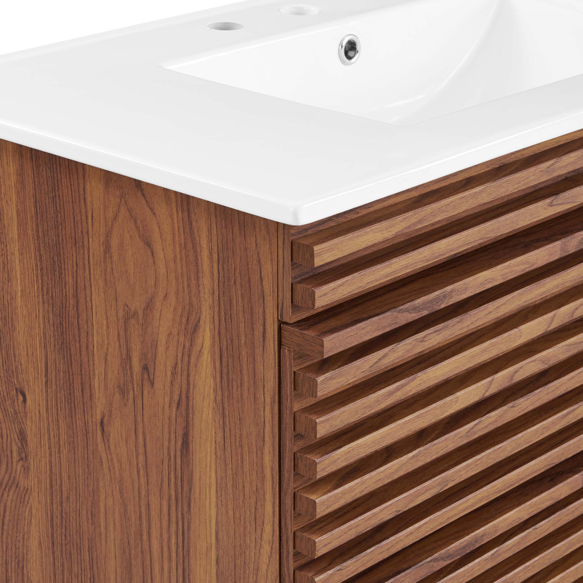 Render Wall-Mount Bathroom Vanity with White Basin Included by Modway