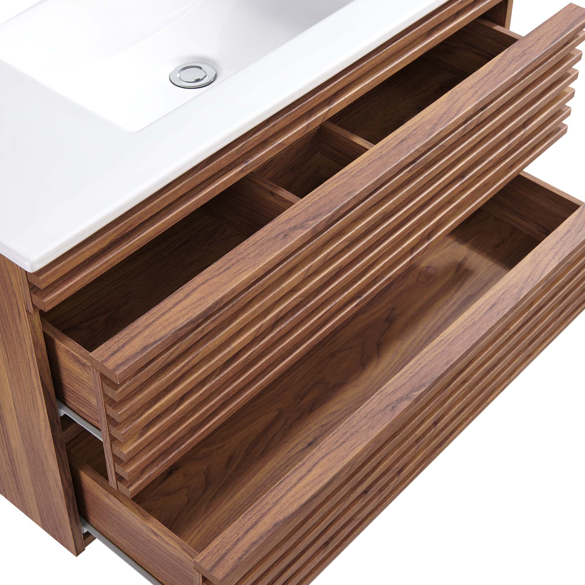 Render Wall-Mount Bathroom Vanity with White Basin Included by Modway