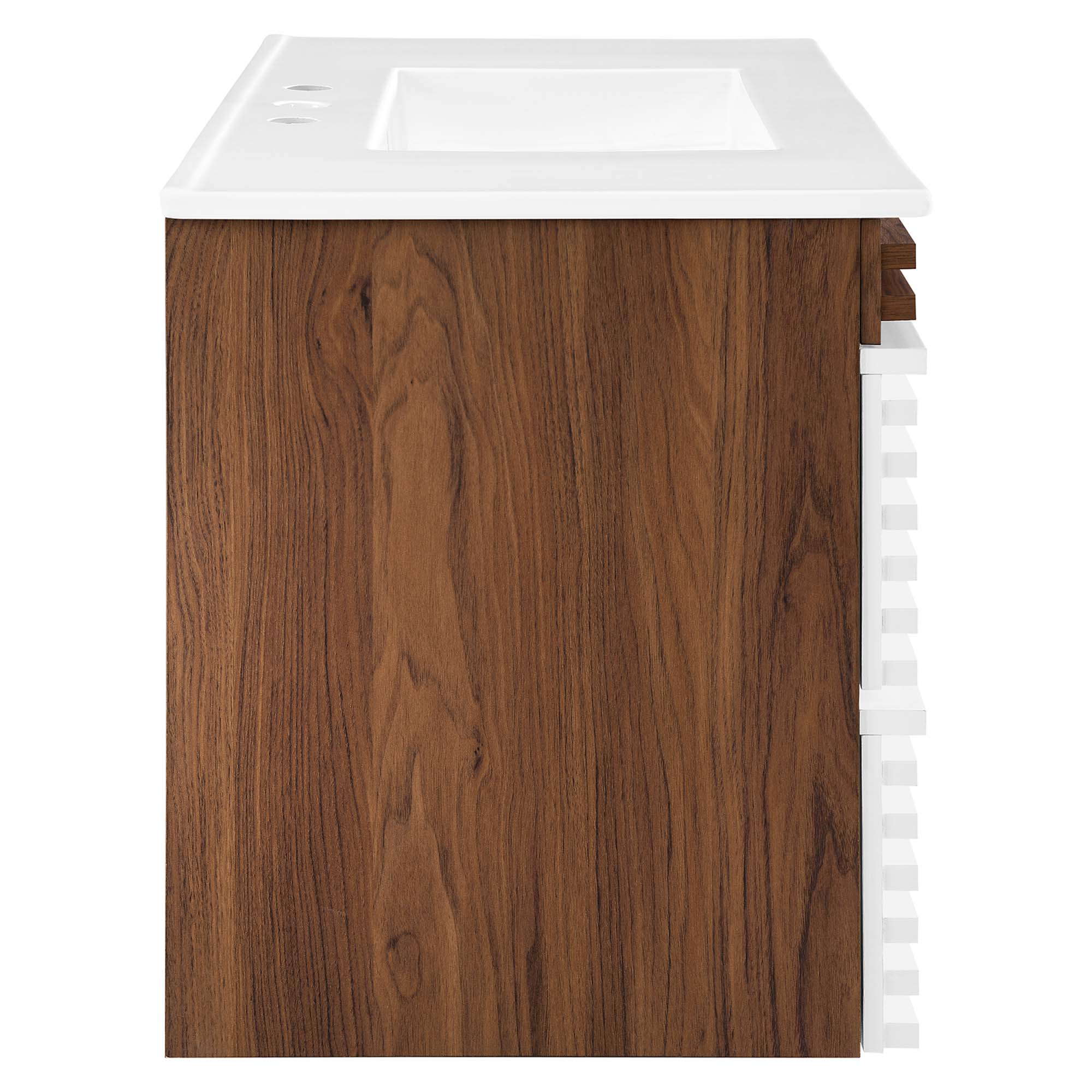 Render Wall-Mount Bathroom Vanity with White Basin Included by Modway