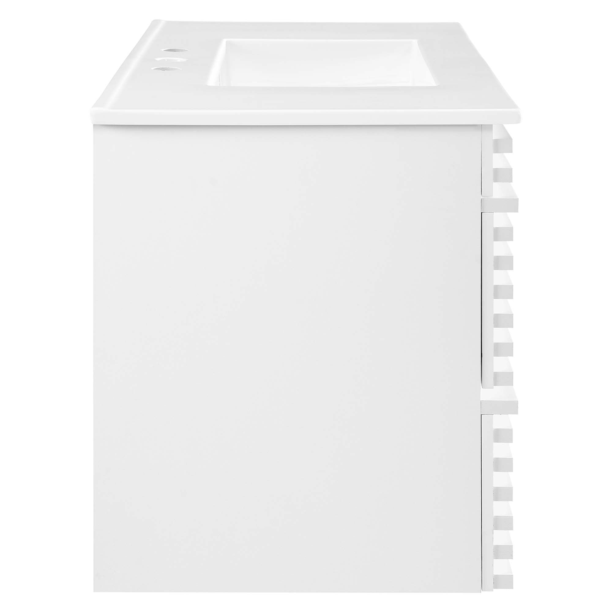 Render Wall-Mount Bathroom Vanity with White Basin Included by Modway