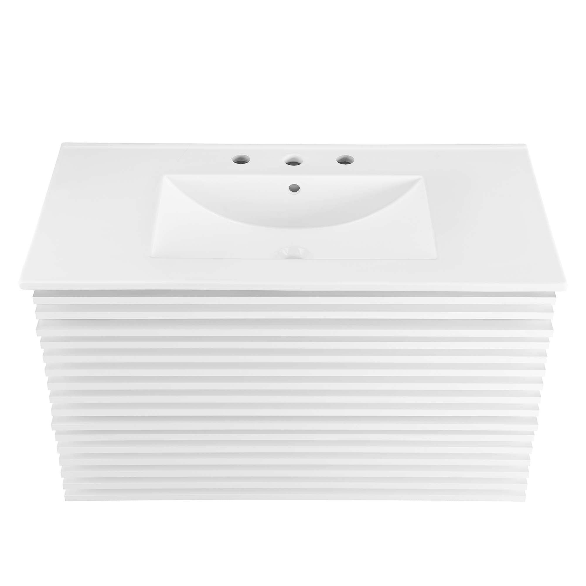 Render Wall-Mount Bathroom Vanity with White Basin Included by Modway