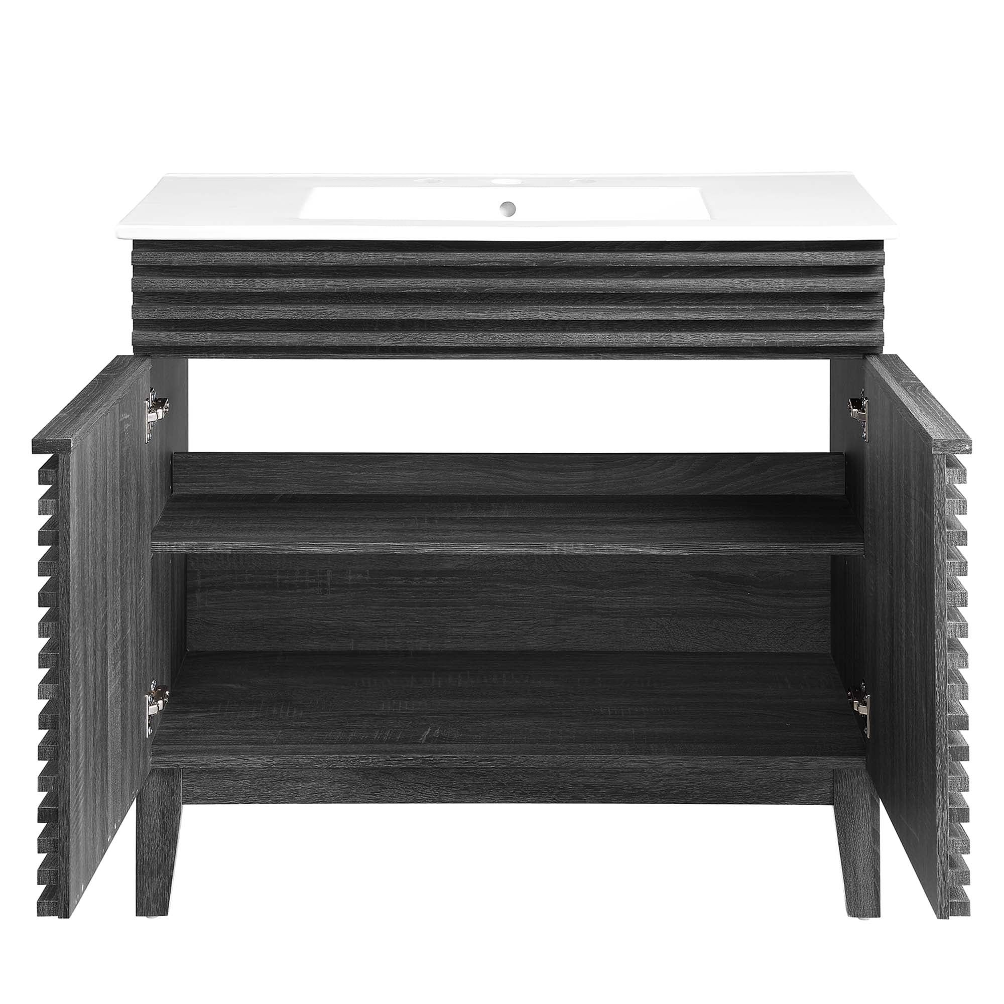 Render 30" and 36" Bathroom Vanities with White Basin Included by Modway