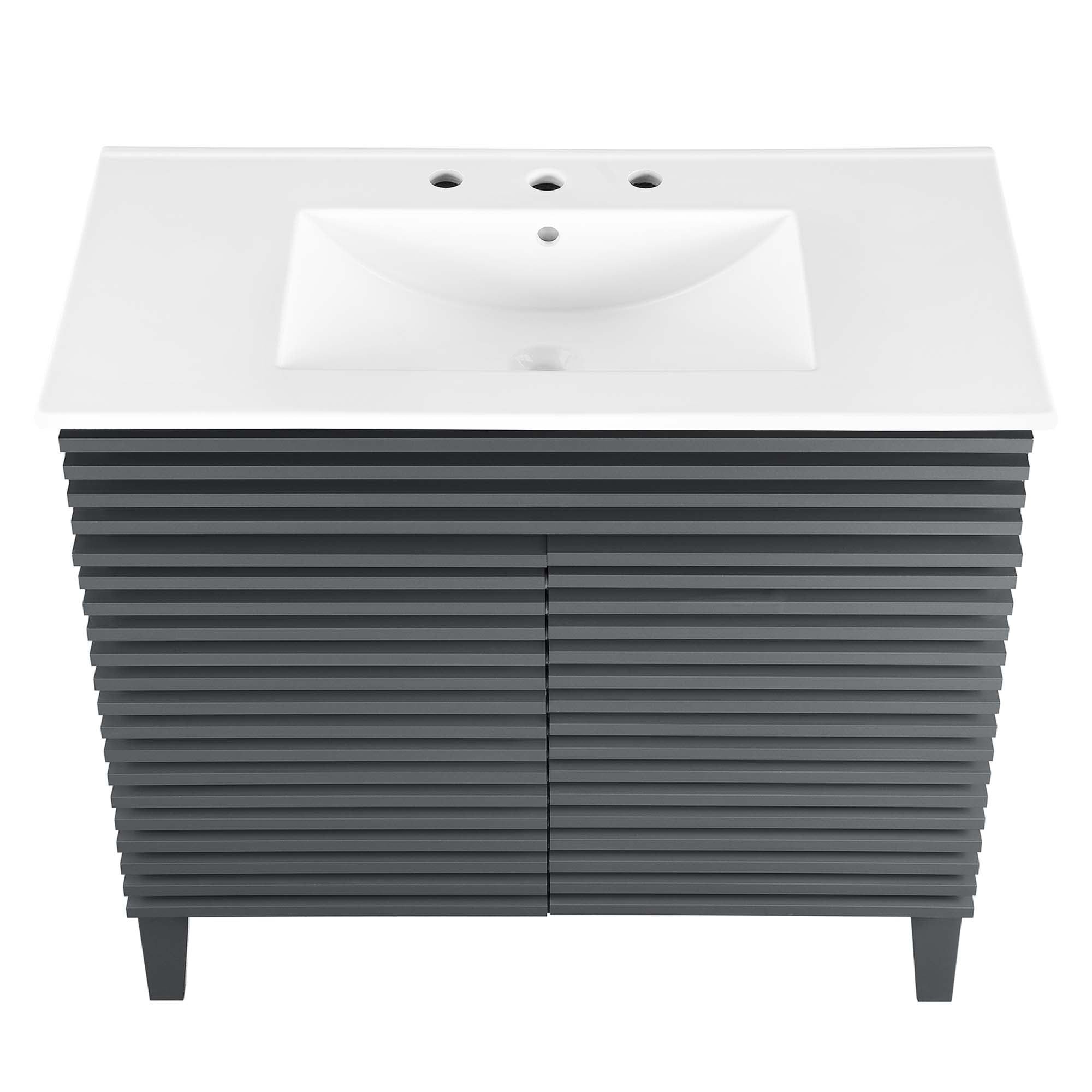 Render 30" and 36" Bathroom Vanities with White Basin Included by Modway