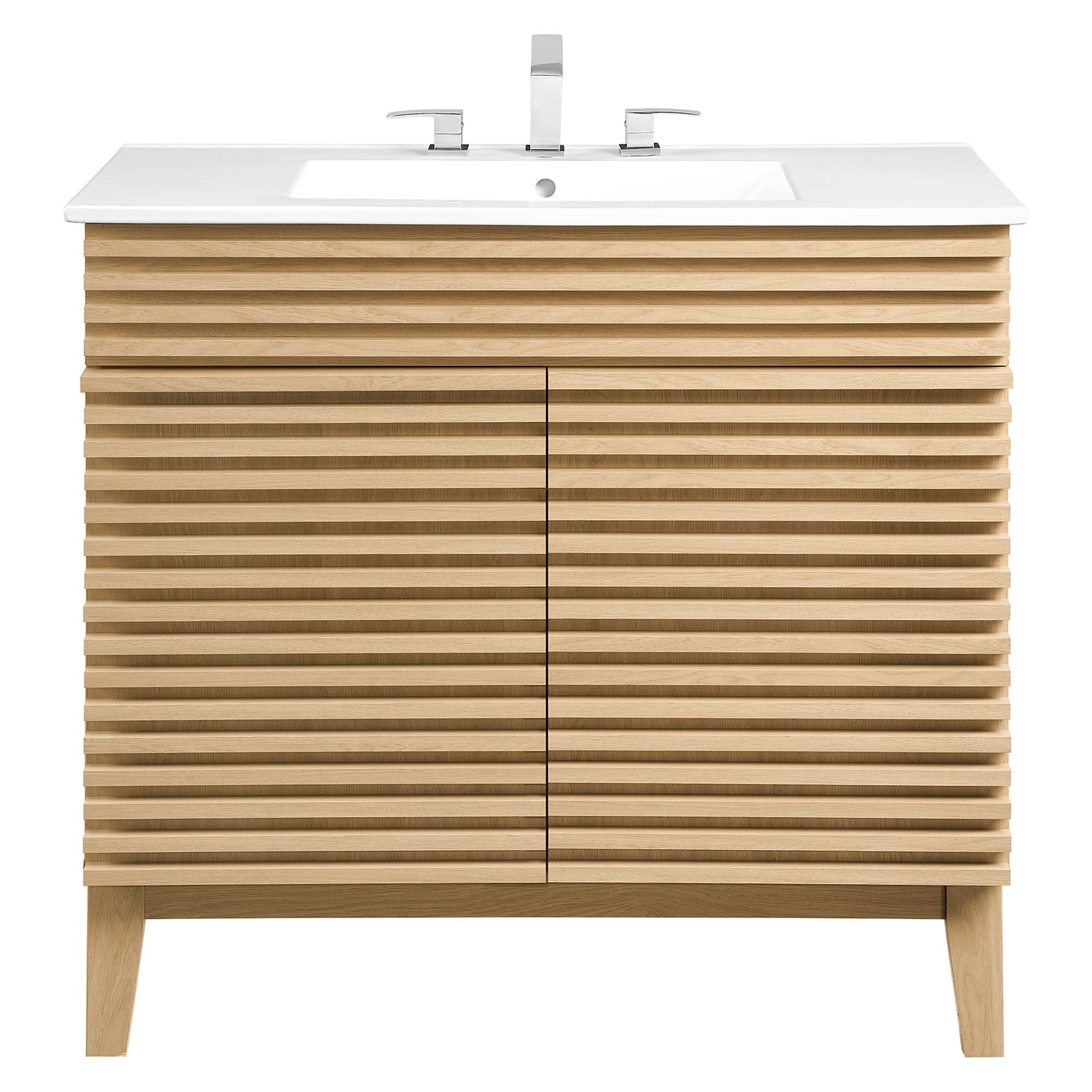 Render 30" and 36" Bathroom Vanities with White Basin Included by Modway