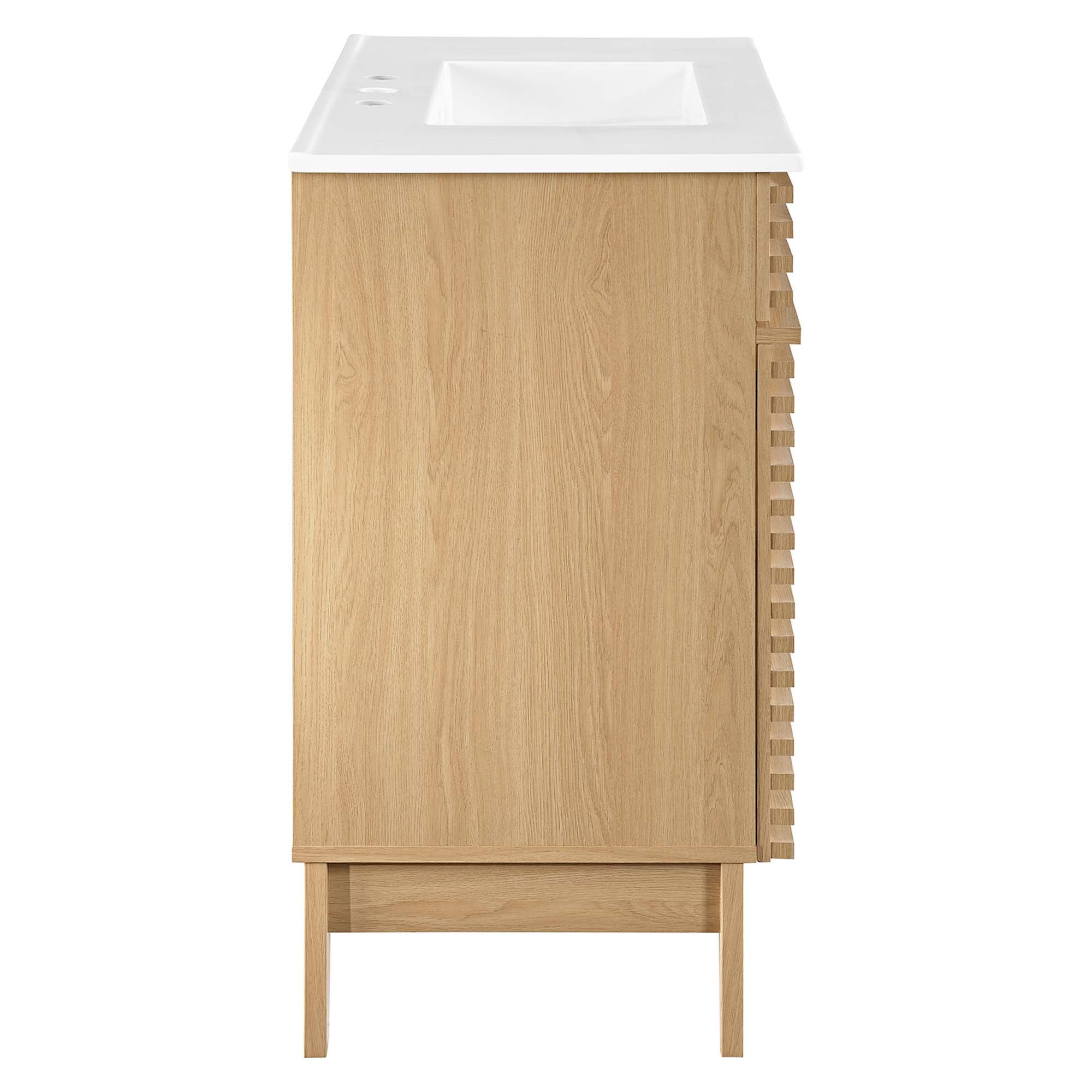 Render 30" and 36" Bathroom Vanities with White Basin Included by Modway