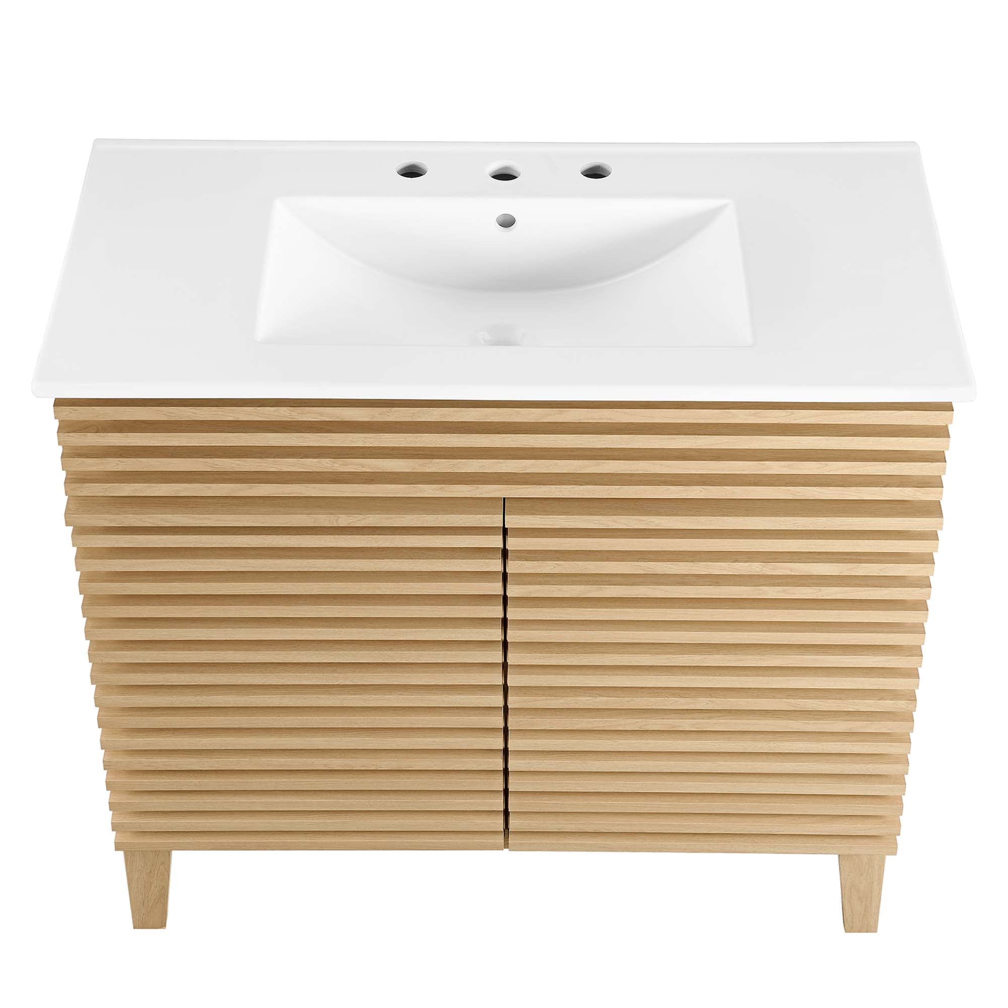 Render 30" and 36" Bathroom Vanities with White Basin Included by Modway