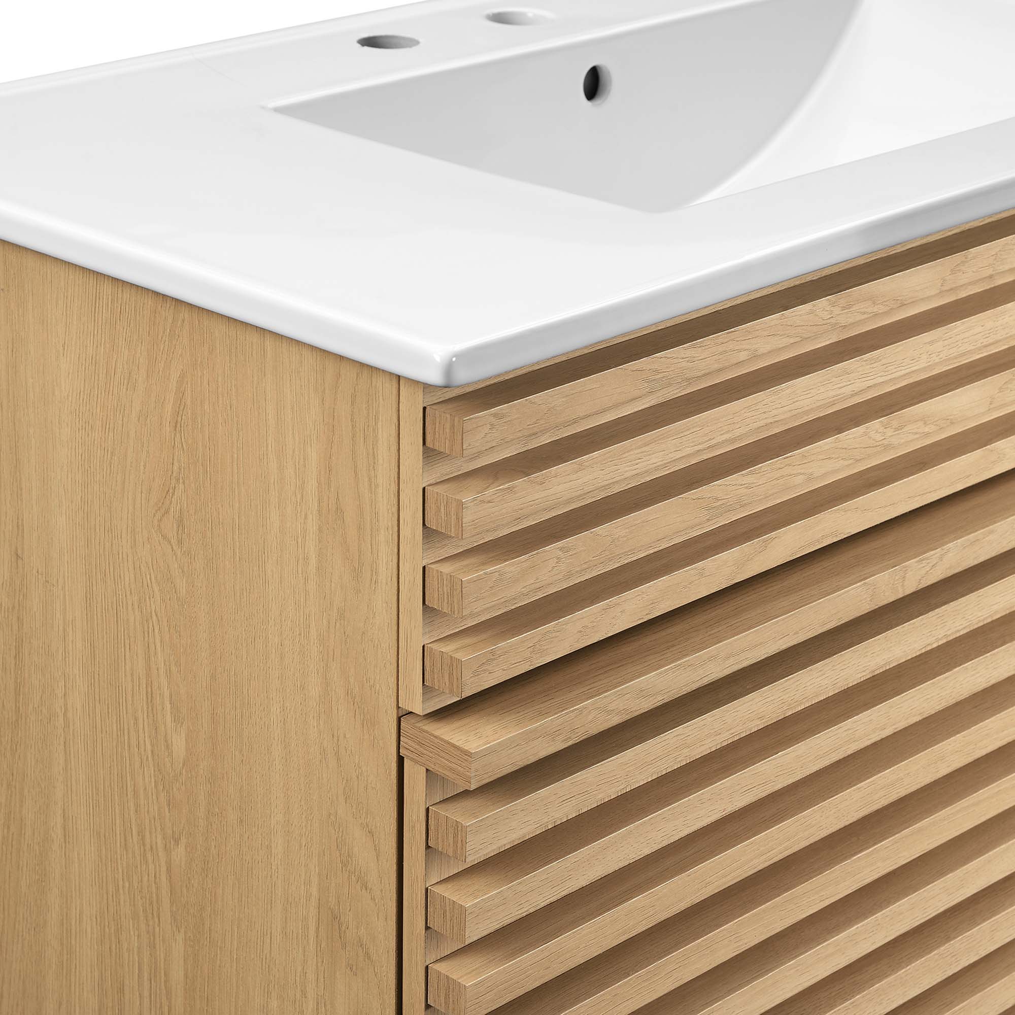 Render 30" and 36" Bathroom Vanities with White Basin Included by Modway