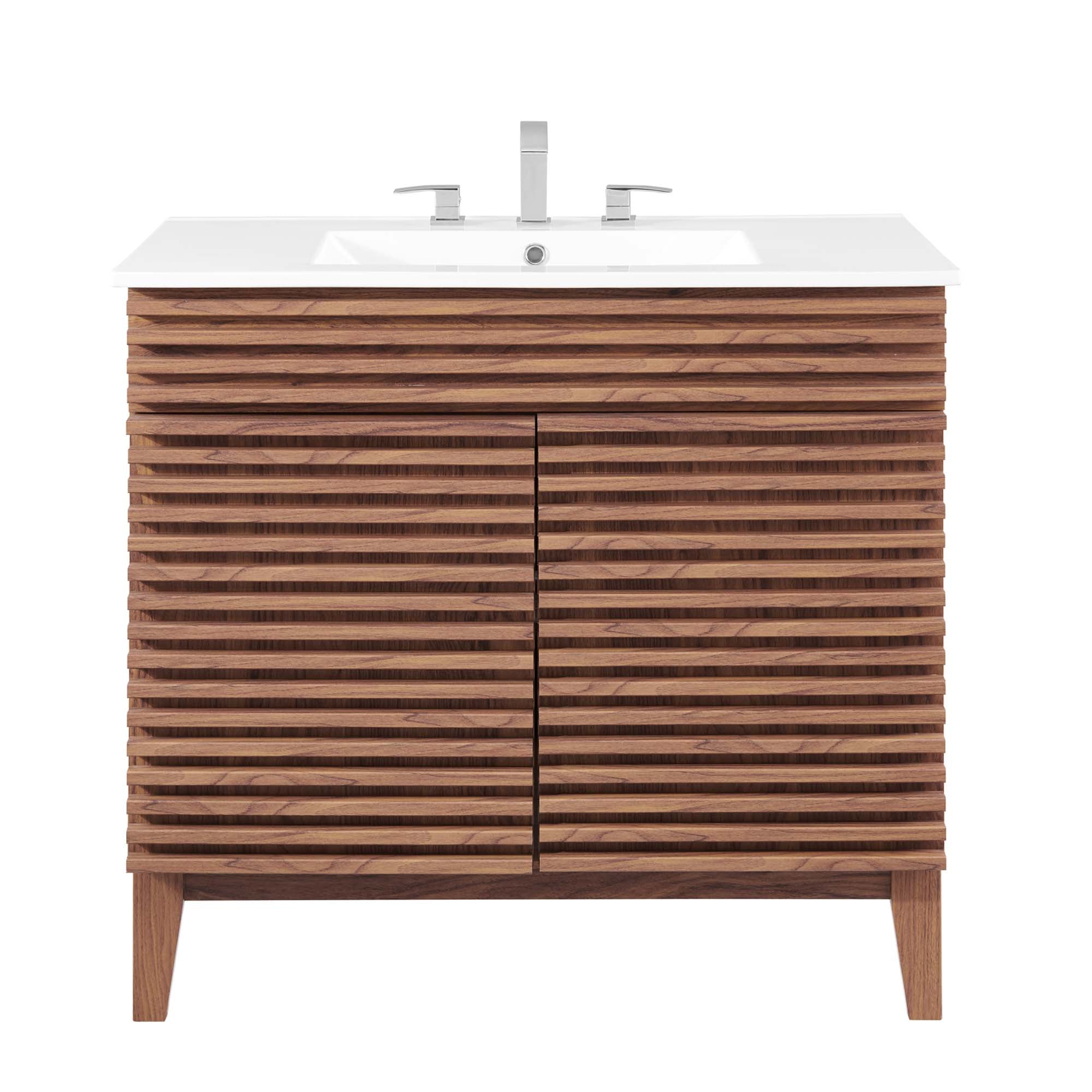 Render 30" and 36" Bathroom Vanities with White Basin Included by Modway