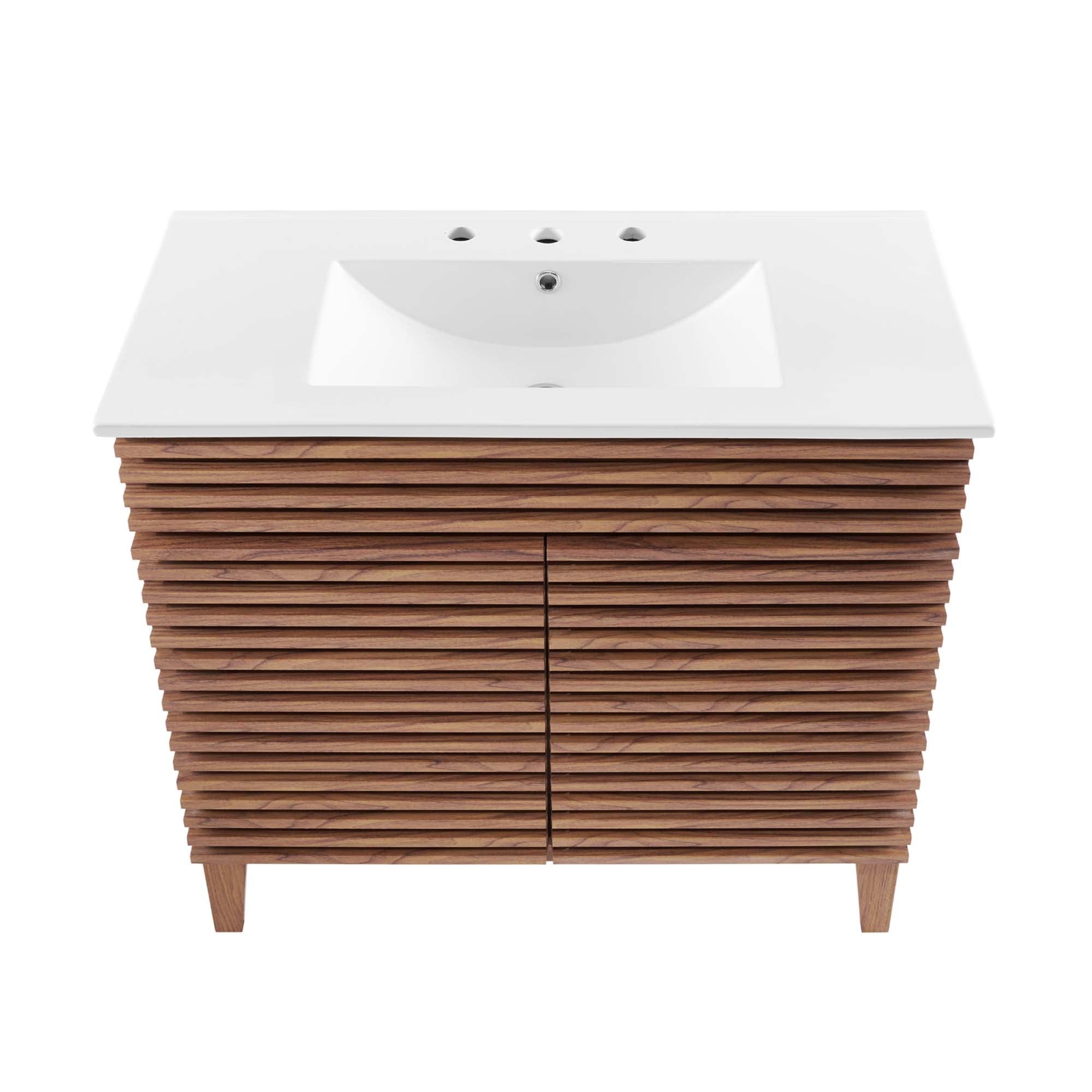 Render 30" and 36" Bathroom Vanities with White Basin Included by Modway