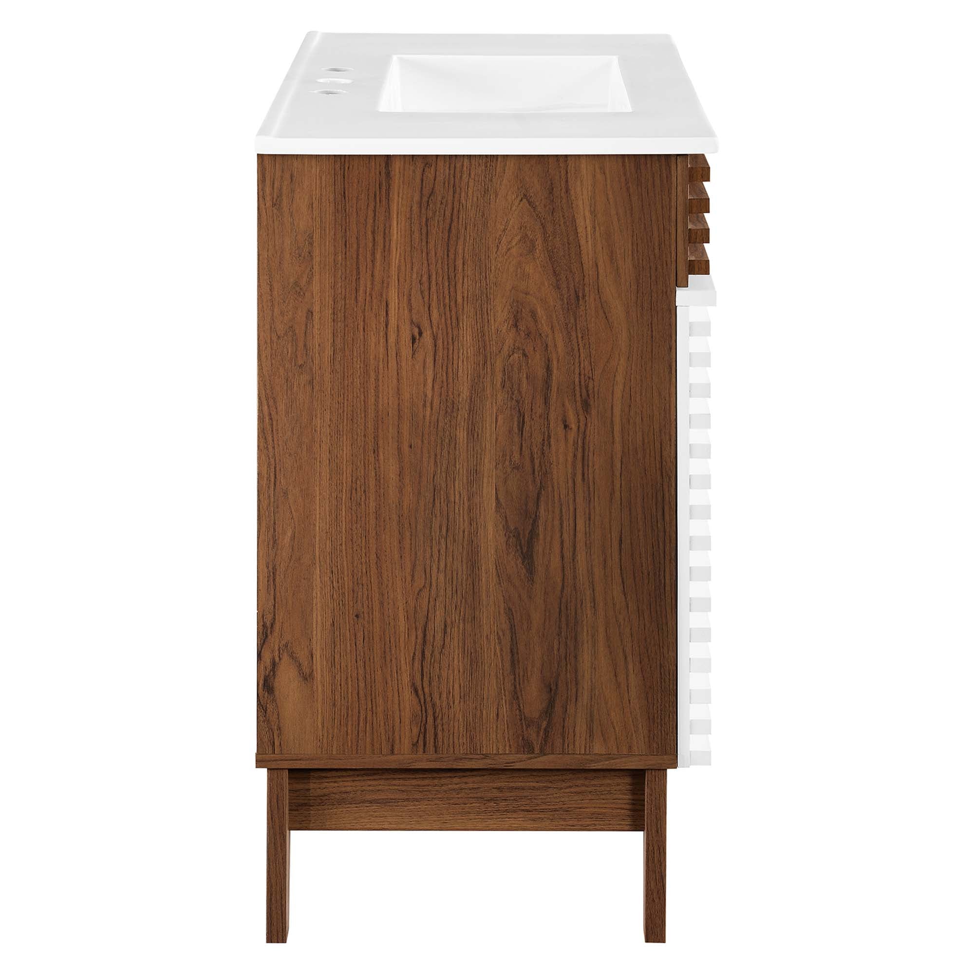 Render 30" and 36" Bathroom Vanities with White Basin Included by Modway