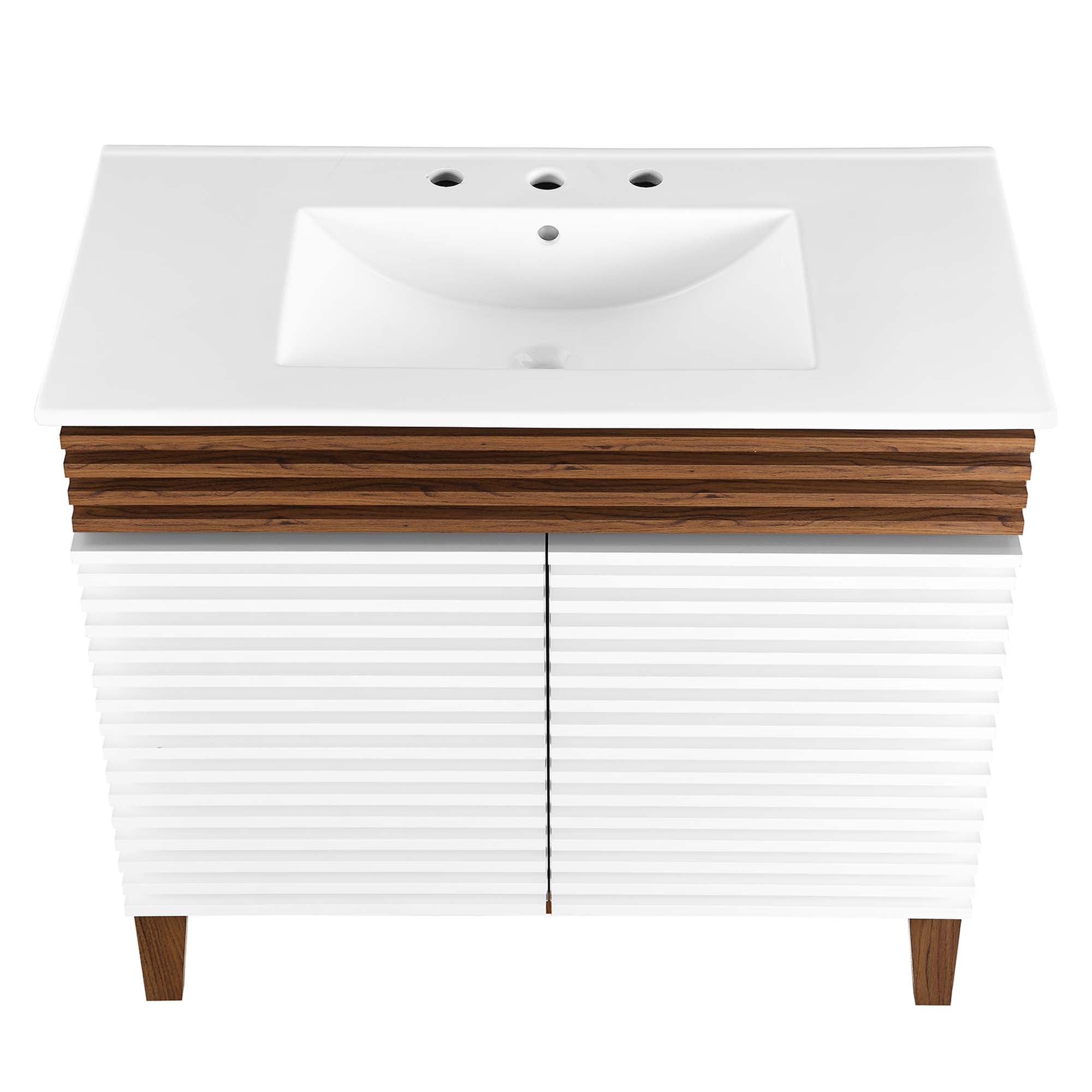 Render 30" and 36" Bathroom Vanities with White Basin Included by Modway
