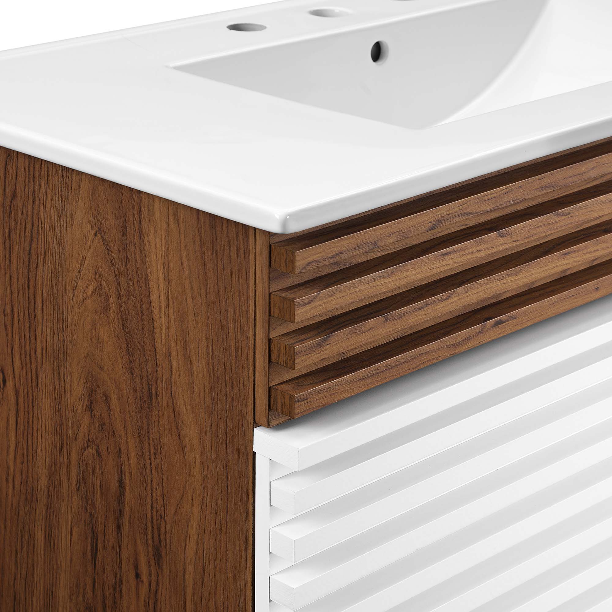 Render 30" and 36" Bathroom Vanities with White Basin Included by Modway