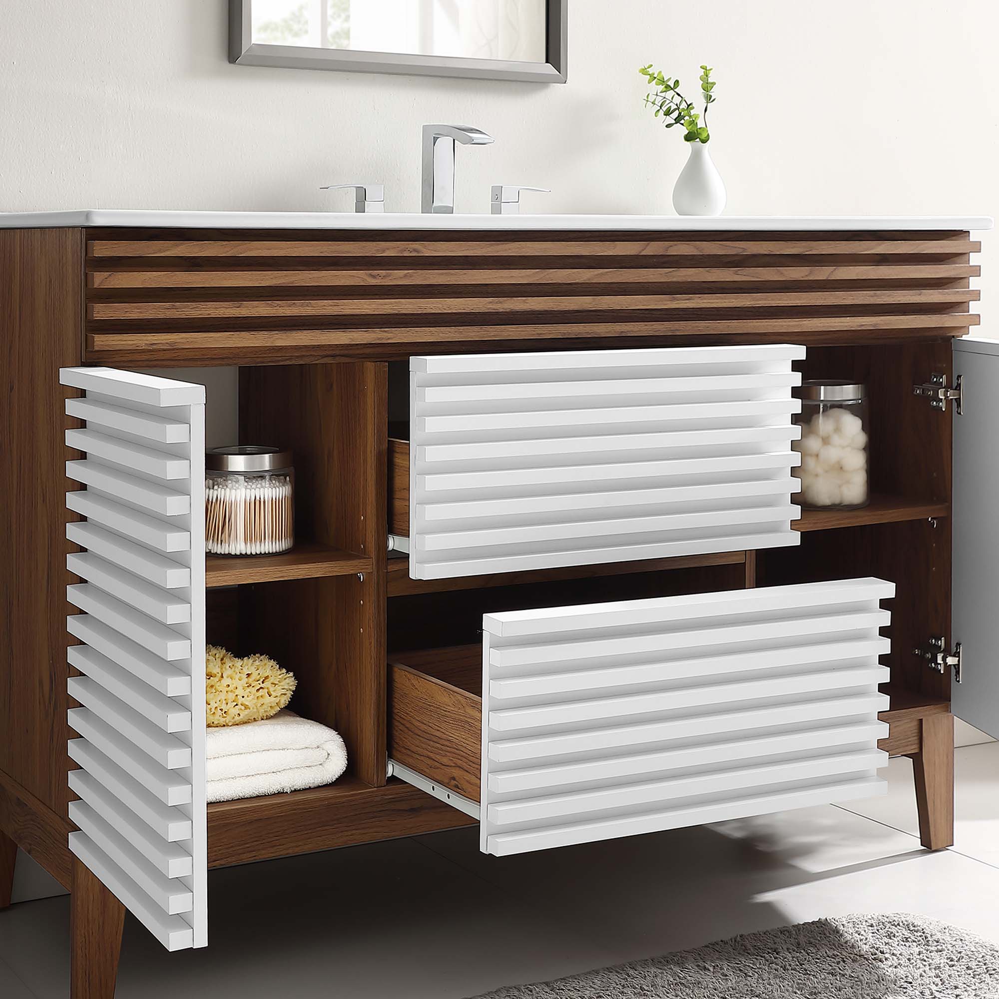 Render 48" Bathroom Vanity with White Basin Included by Modway