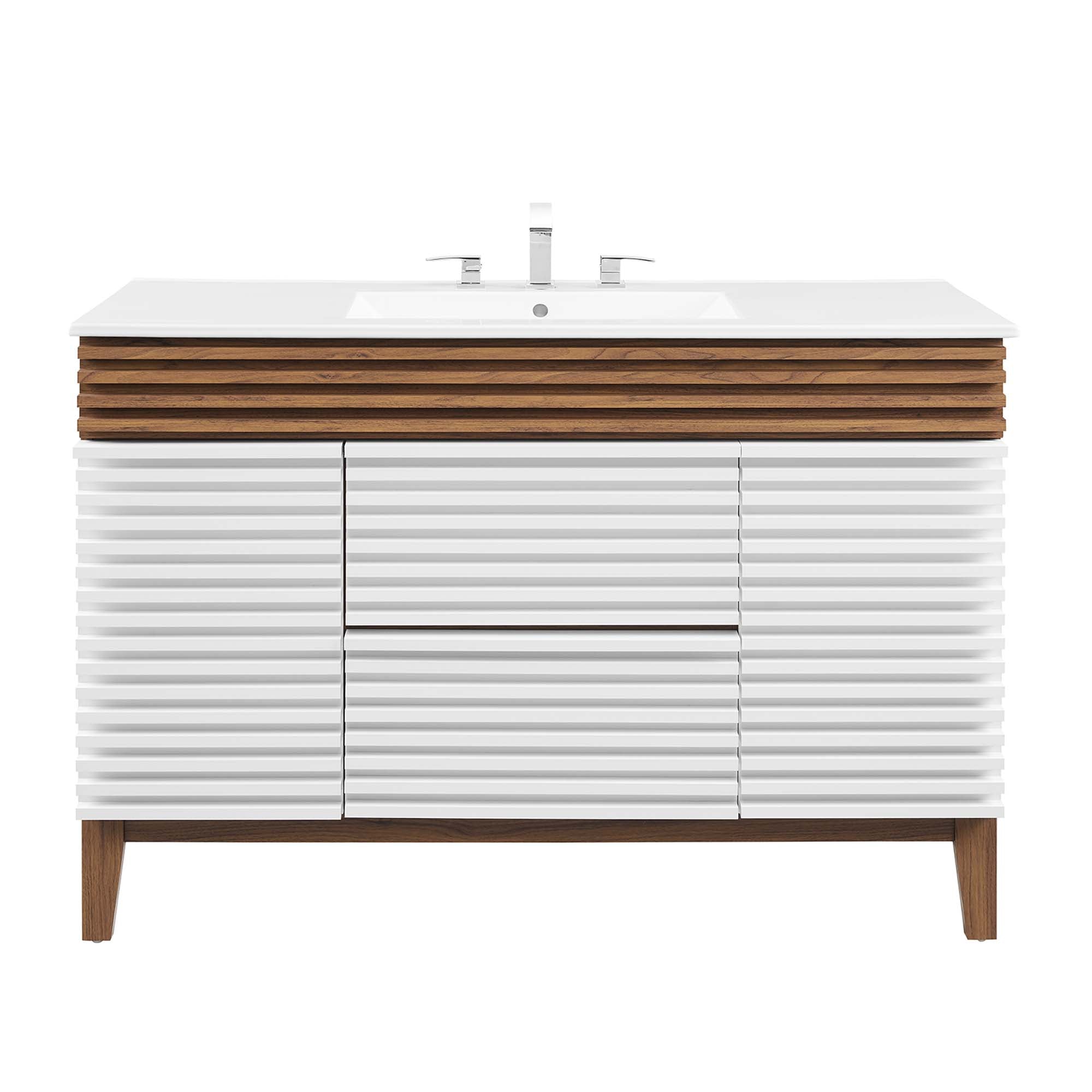 Render 48" Bathroom Vanity with White Basin Included by Modway