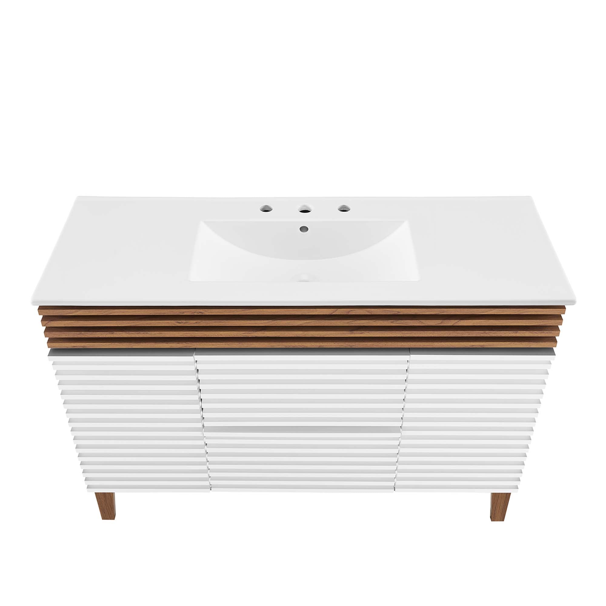 Render 48" Bathroom Vanity with White Basin Included by Modway