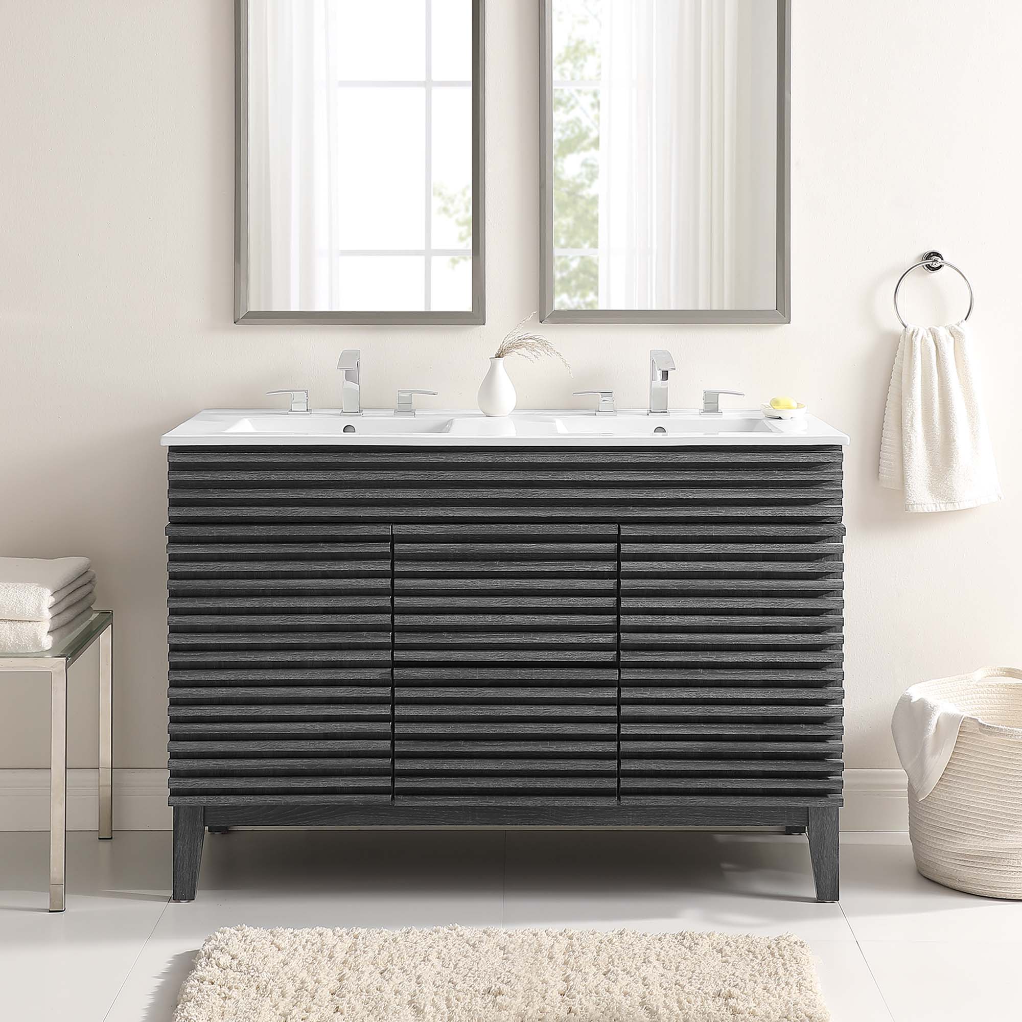 Render 48" Bathroom Vanity with White Basin Included by Modway