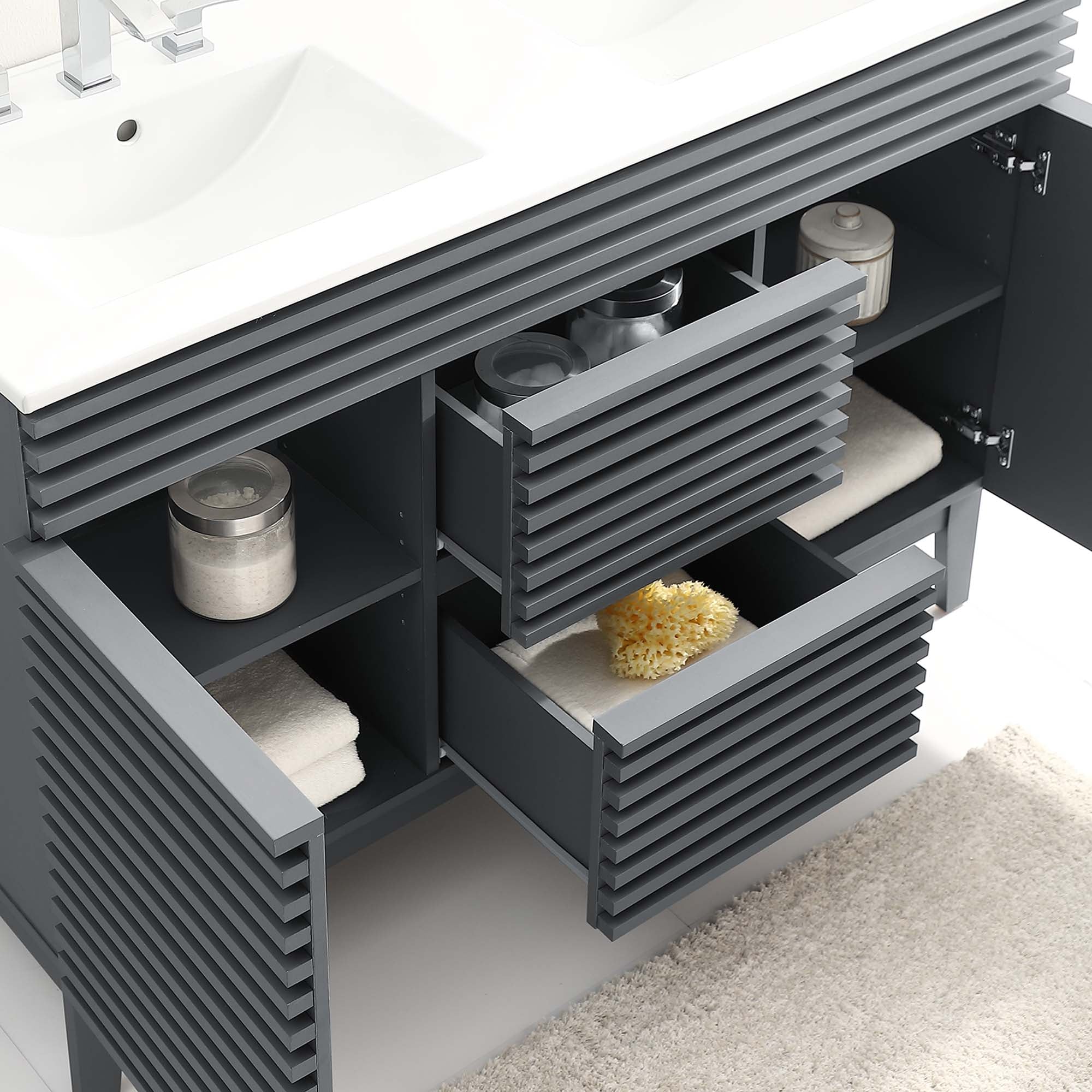 Render 48" Bathroom Vanity with White Basin Included by Modway