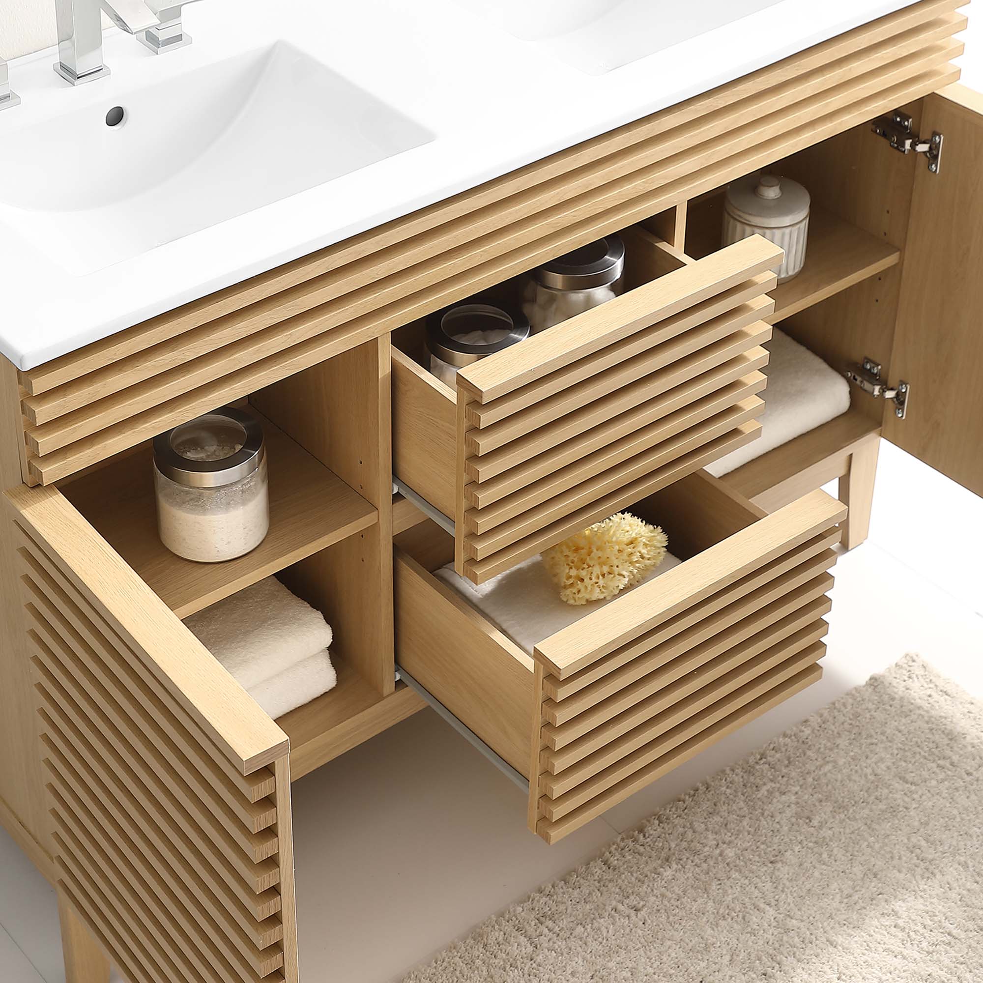 Render 48" Bathroom Vanity with White Basin Included by Modway