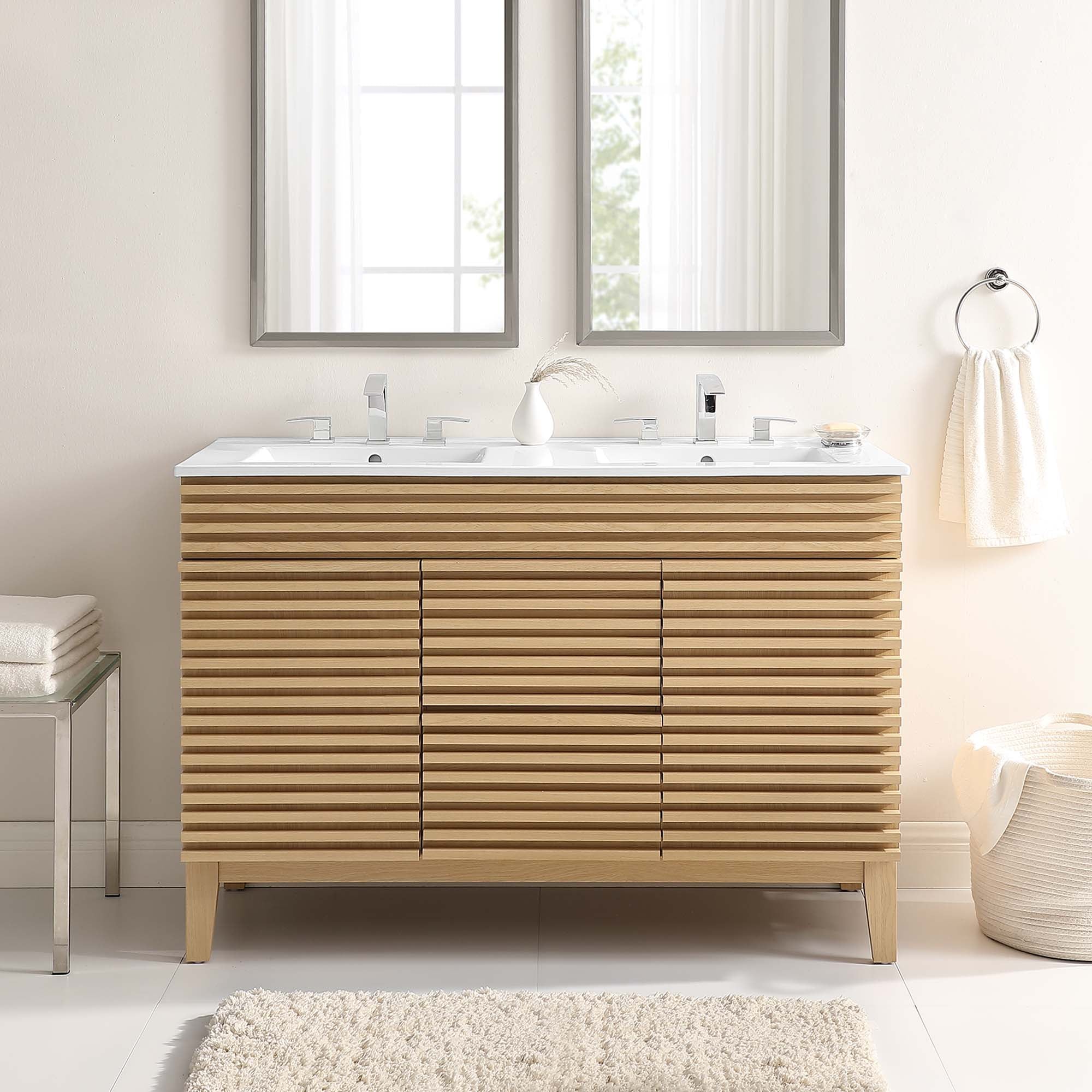Render 48" Bathroom Vanity with White Basin Included by Modway