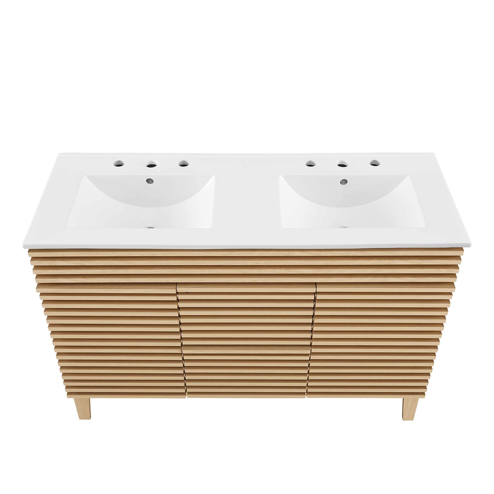 Render 48" Bathroom Vanity with White Basin Included by Modway