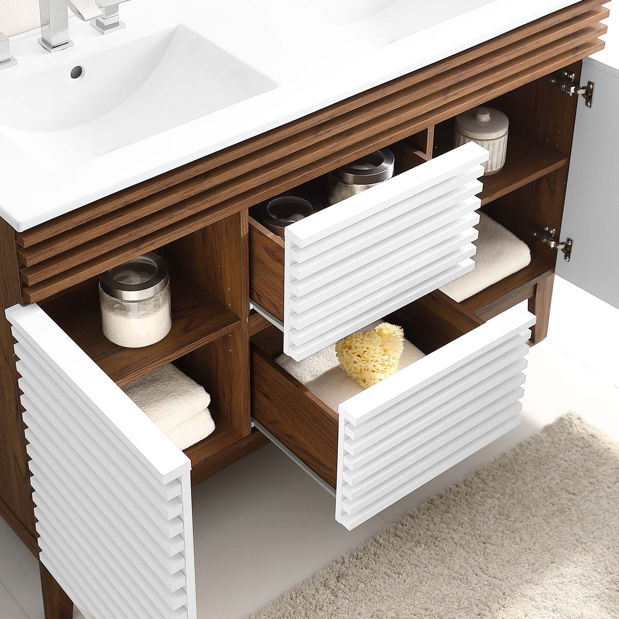 Render 48" Bathroom Vanity with White Basin Included by Modway