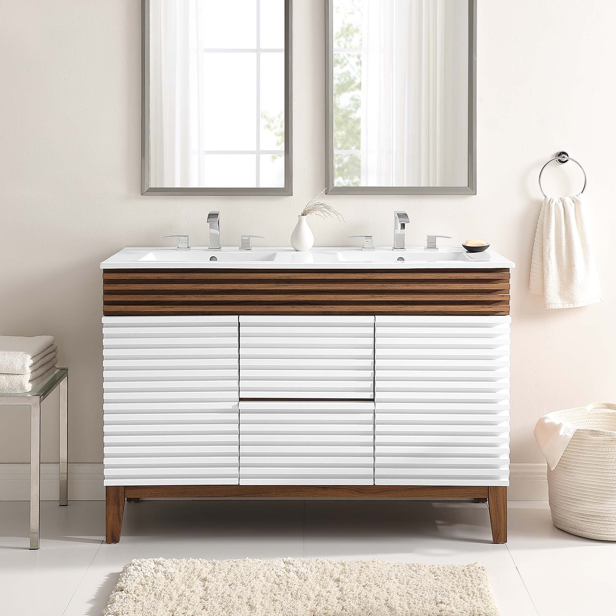 Render 48" Bathroom Vanity with White Basin Included by Modway