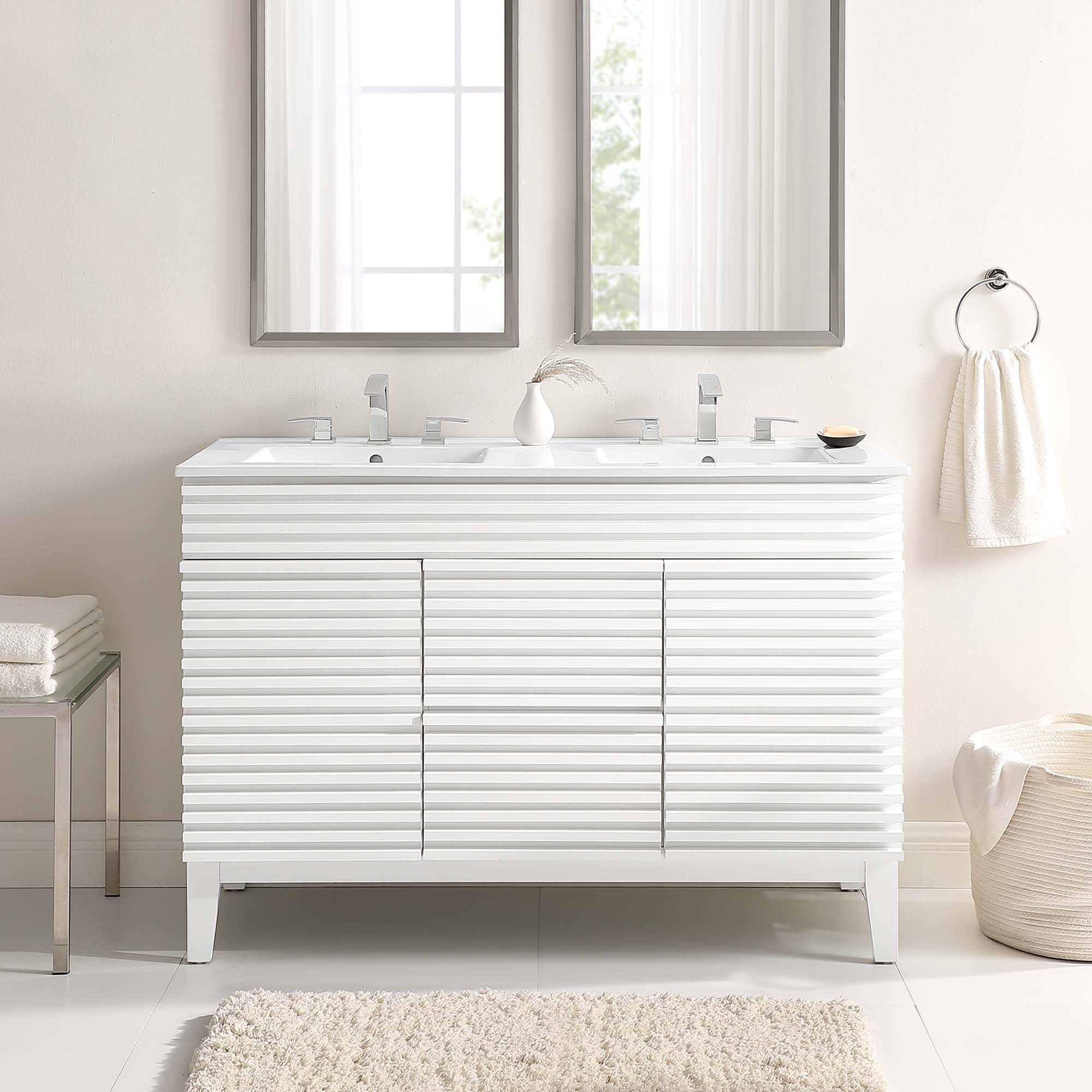 Render 48" Bathroom Vanity with White Basin Included by Modway