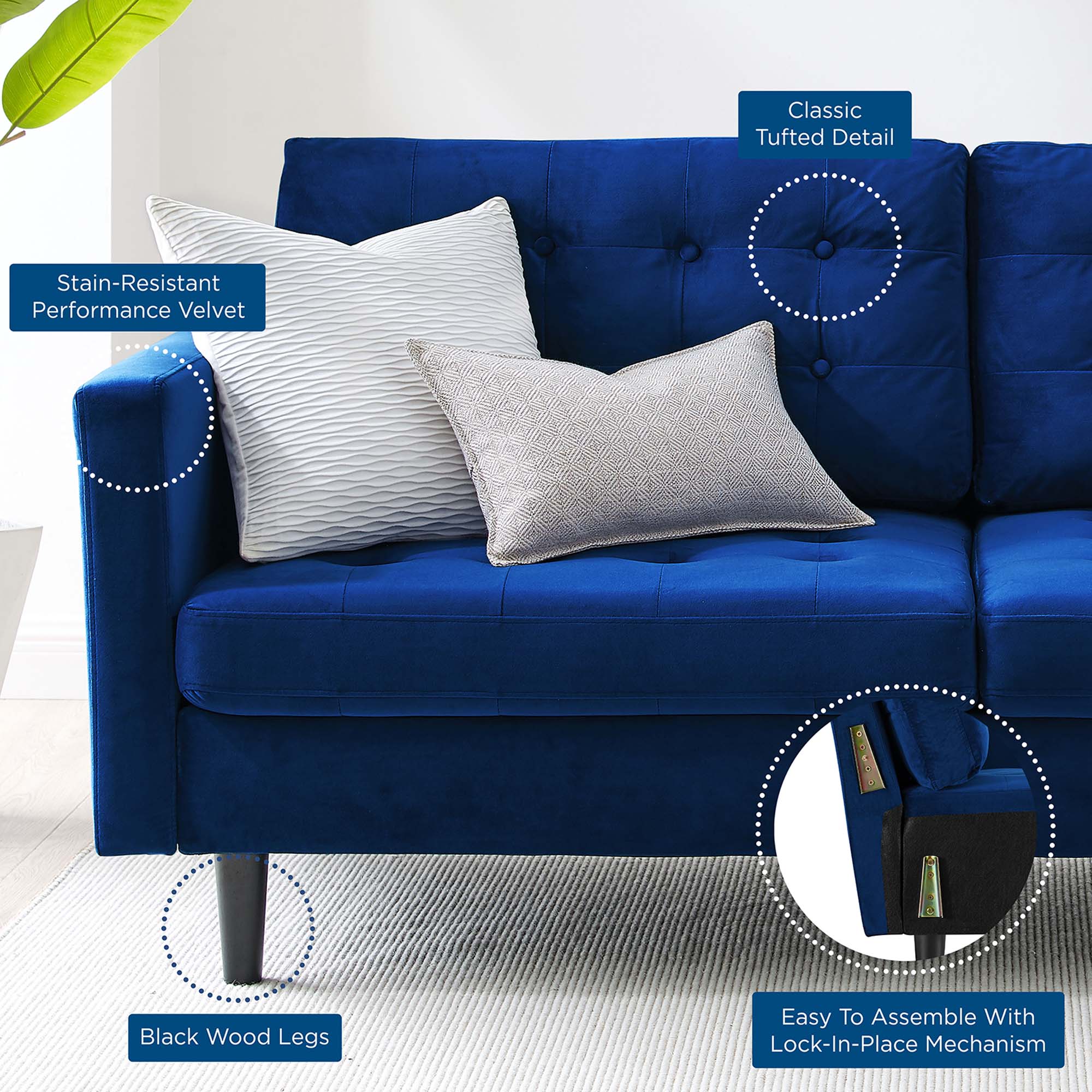 Exalt Tufted Performance Velvet Sofa by Modway