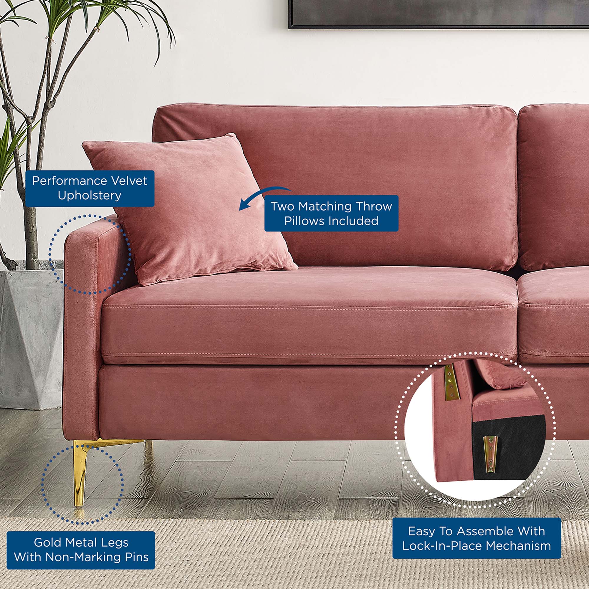 Juliana Performance Velvet Sofa by Modway