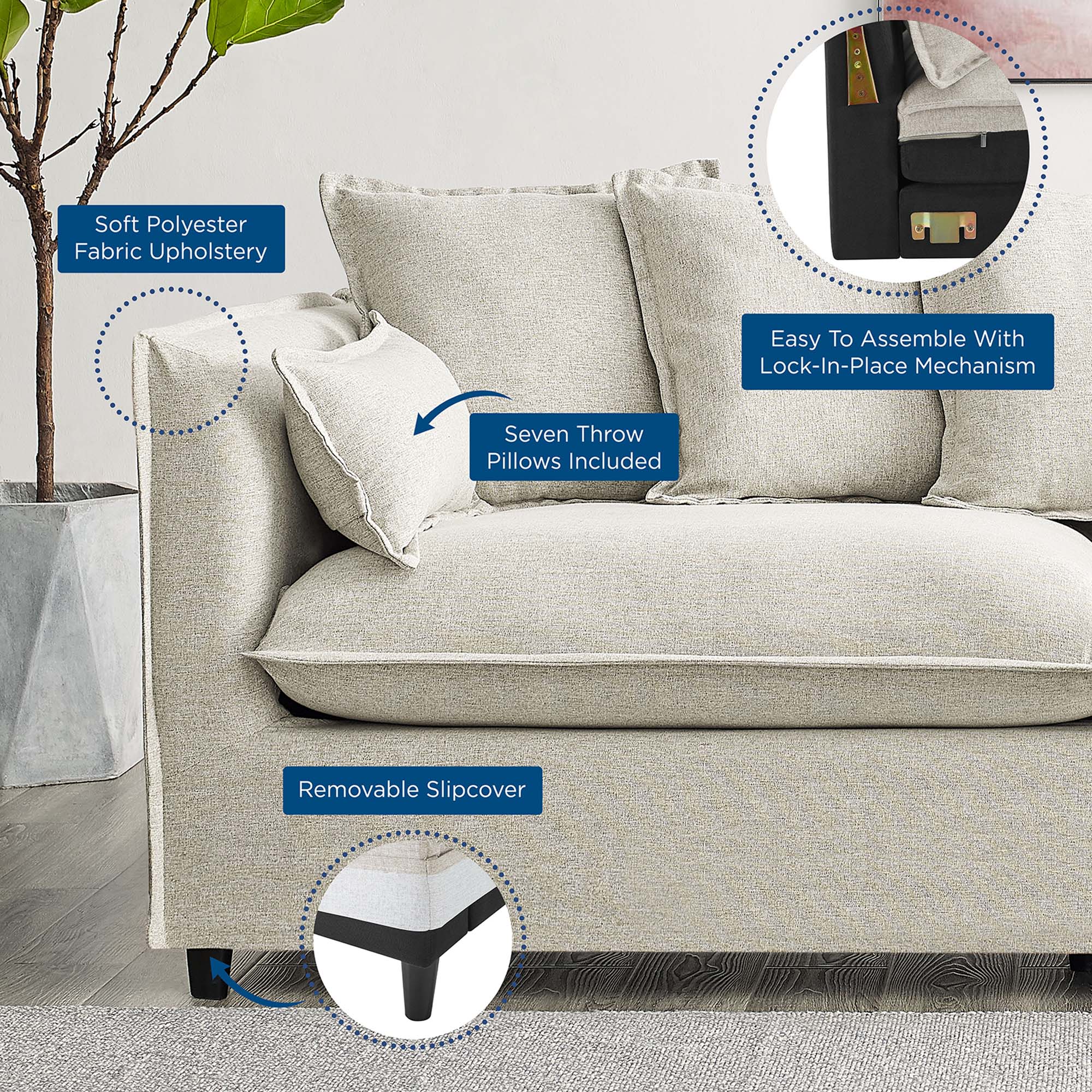 Avalon Slipcover Fabric Sofa by Modway
