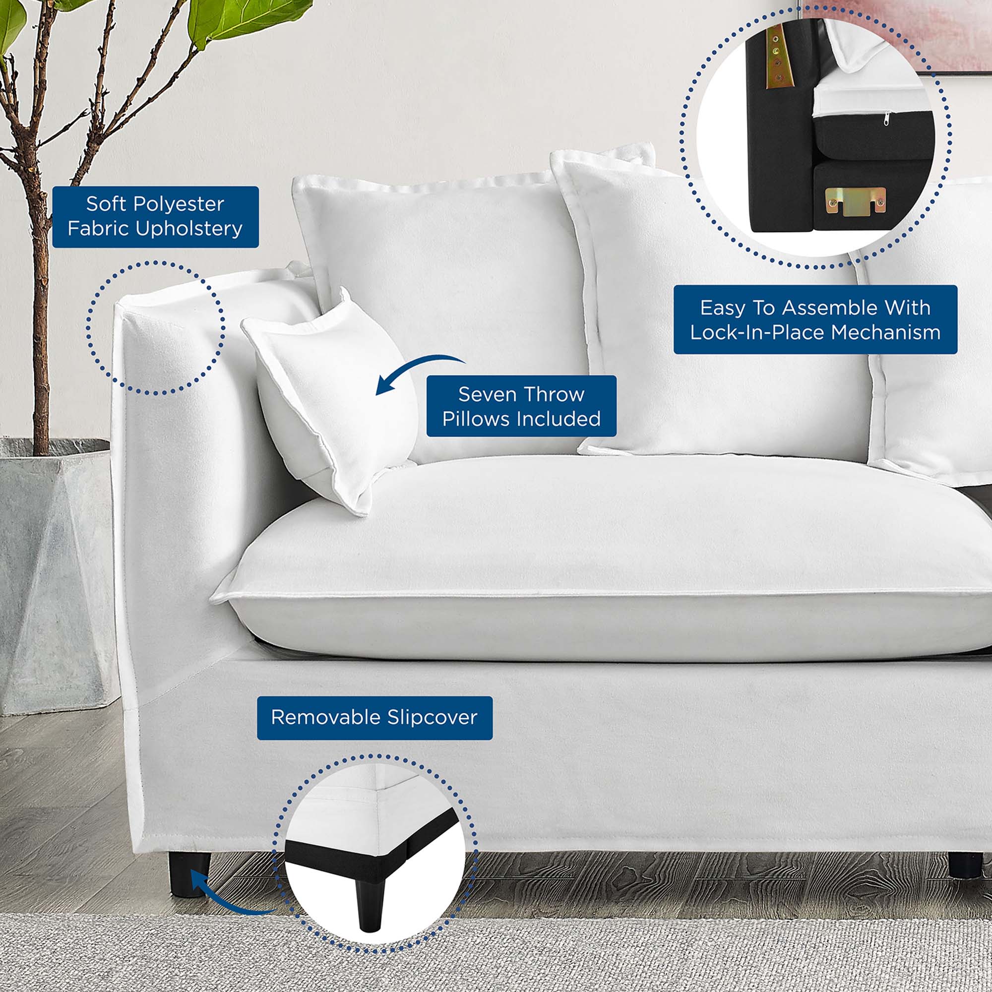 Avalon Slipcover Fabric Sofa by Modway