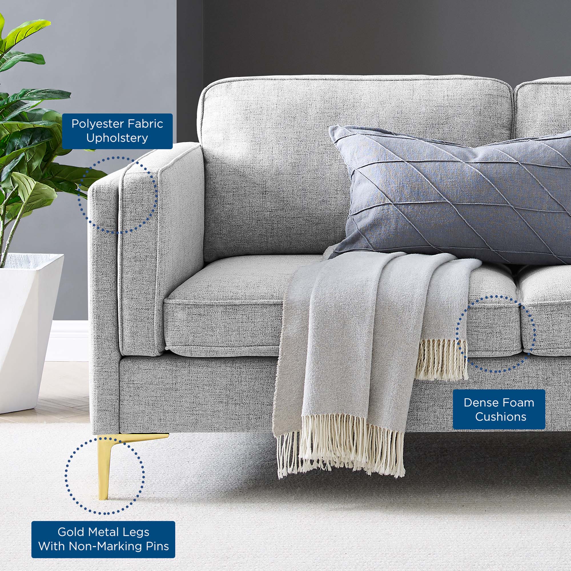 Kaiya Fabric Sofa by Modway