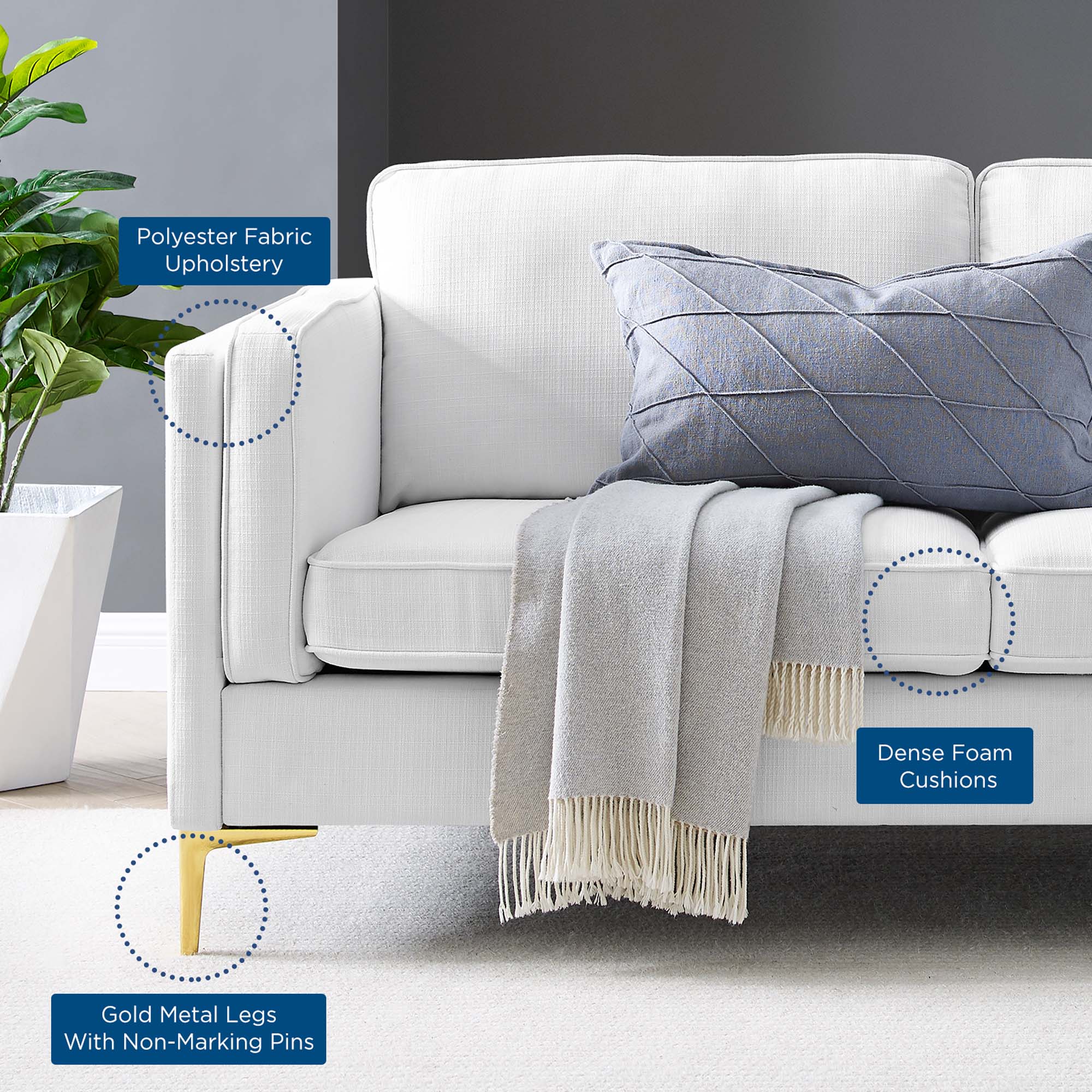 Kaiya Fabric Sofa by Modway