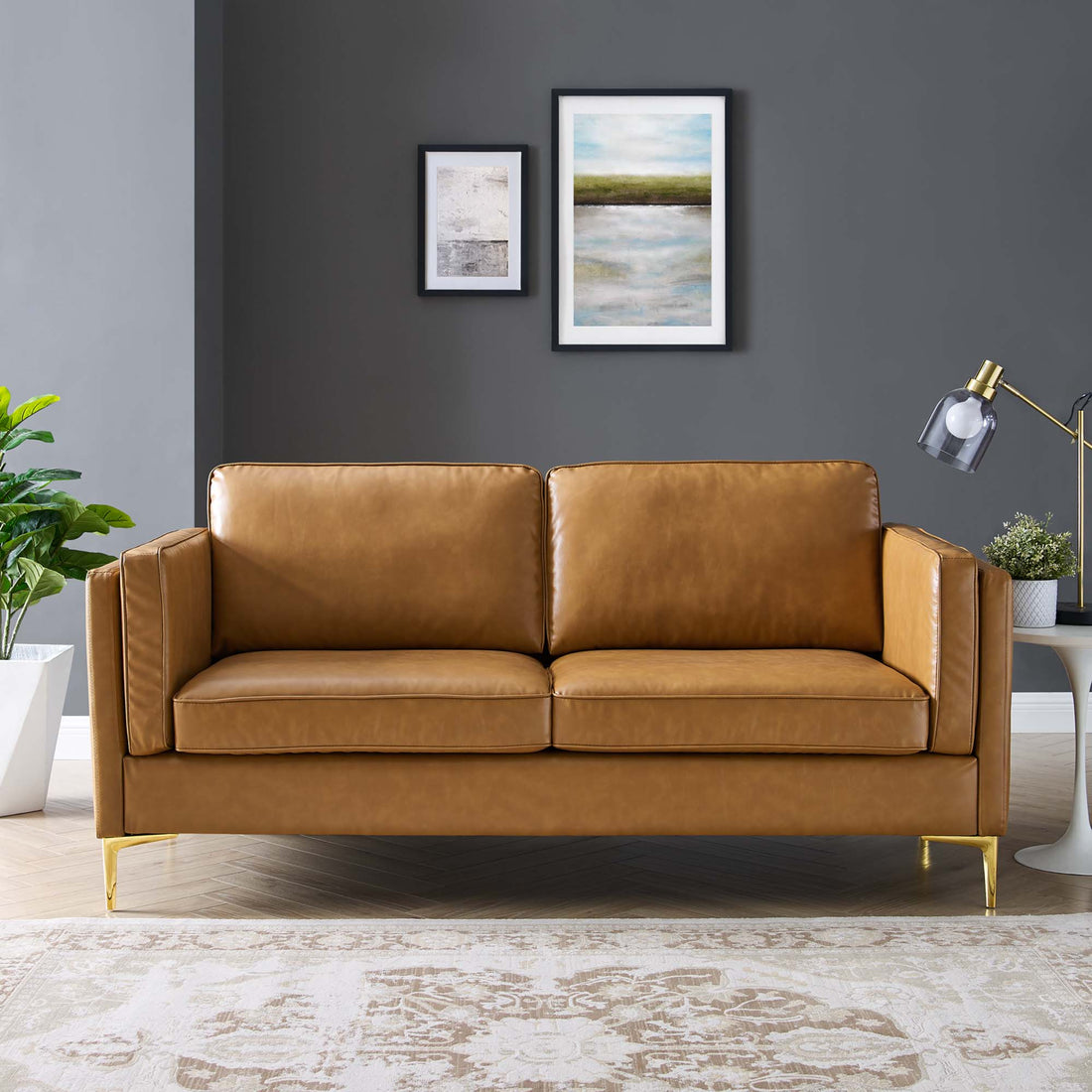 Kaiya Vegan Leather Sofa by Modway