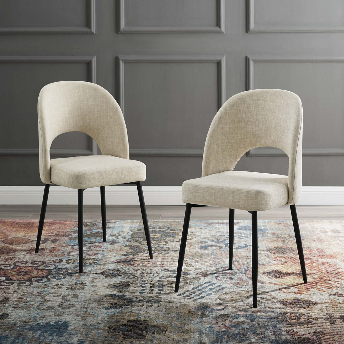 Rouse Dining Side Chair Upholstered Fabric Set of 2 by Modway