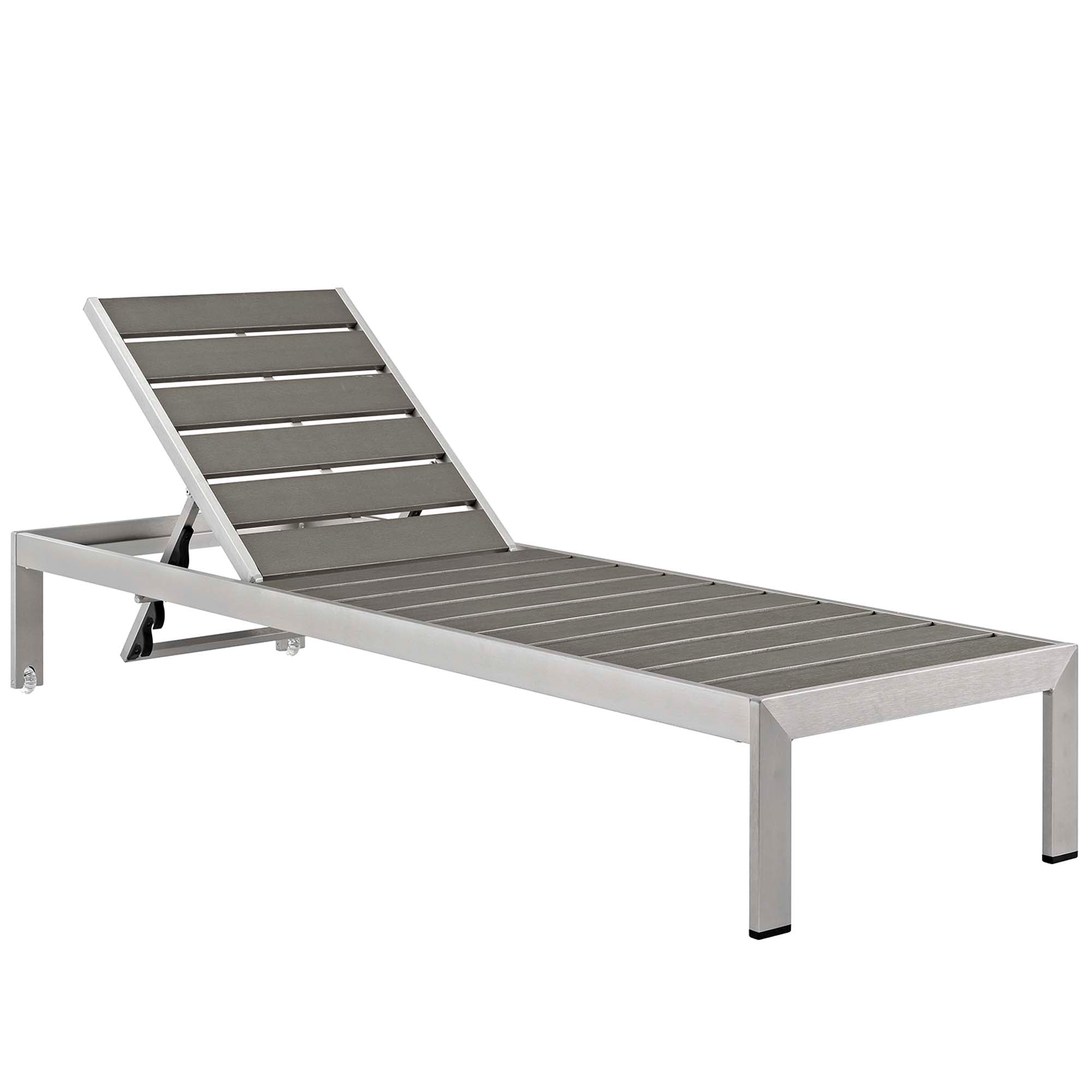Shore Outdoor Patio Aluminum Chaise with Cushions by Modway