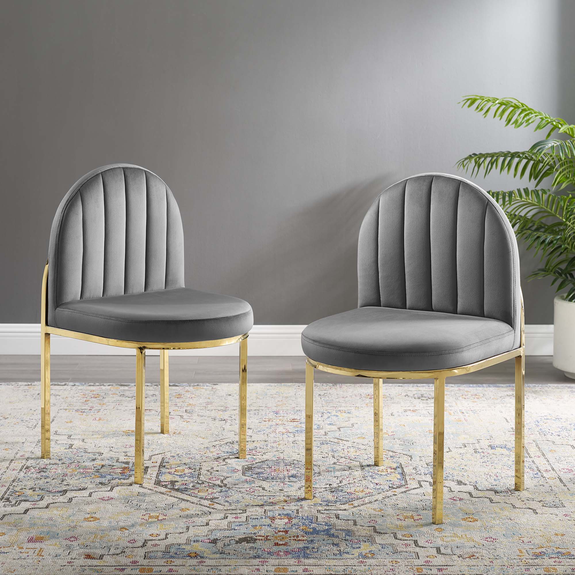 Isla Dining Side Chair Performance Velvet Set of 2 by Modway