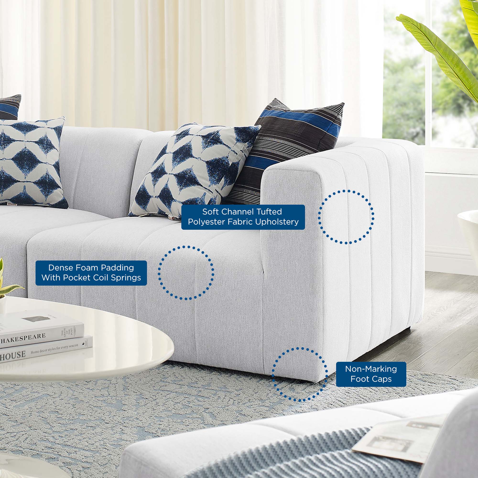 Bartlett Upholstered Fabric 2-Piece Loveseat by Modway