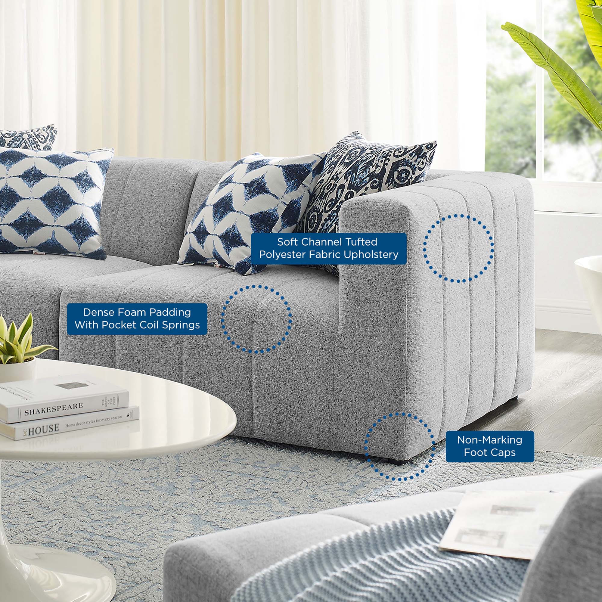 Bartlett Upholstered Fabric 2-Piece Loveseat by Modway