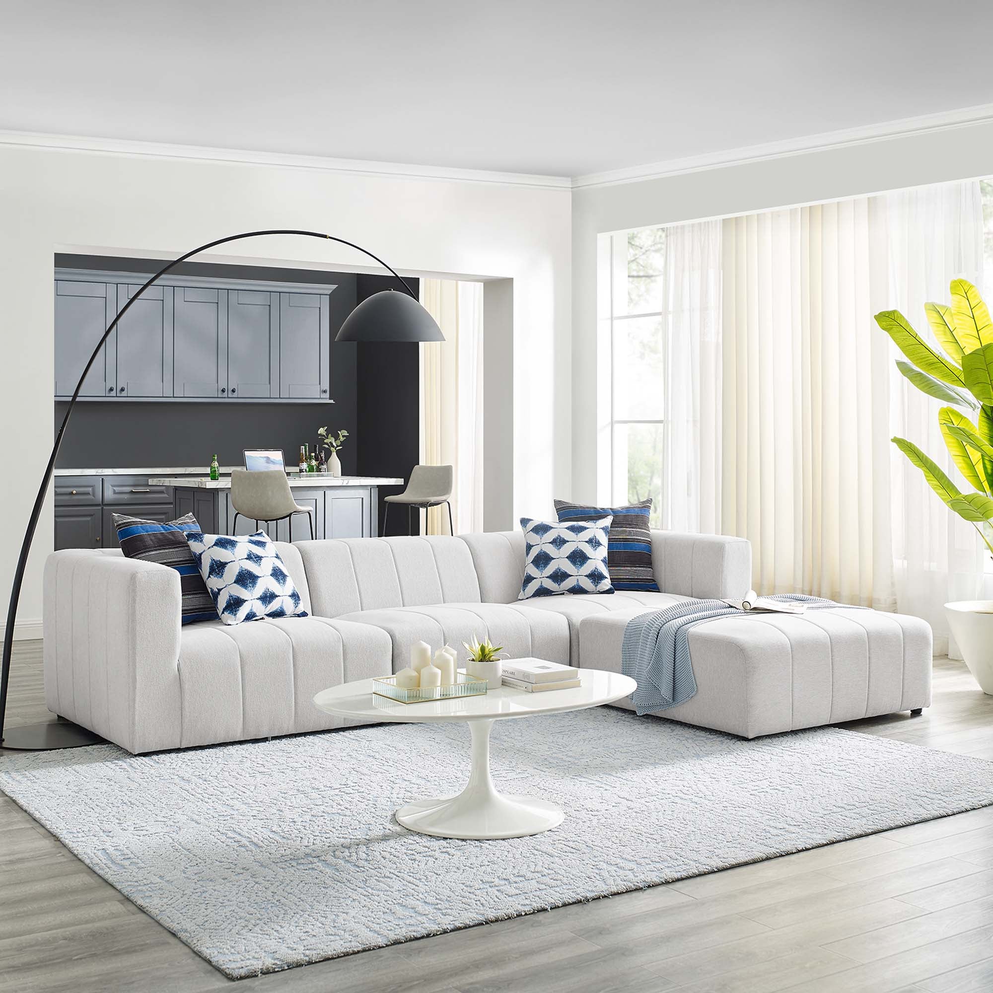 Bartlett Upholstered Fabric 4-Piece Sectional Sofa by Modway