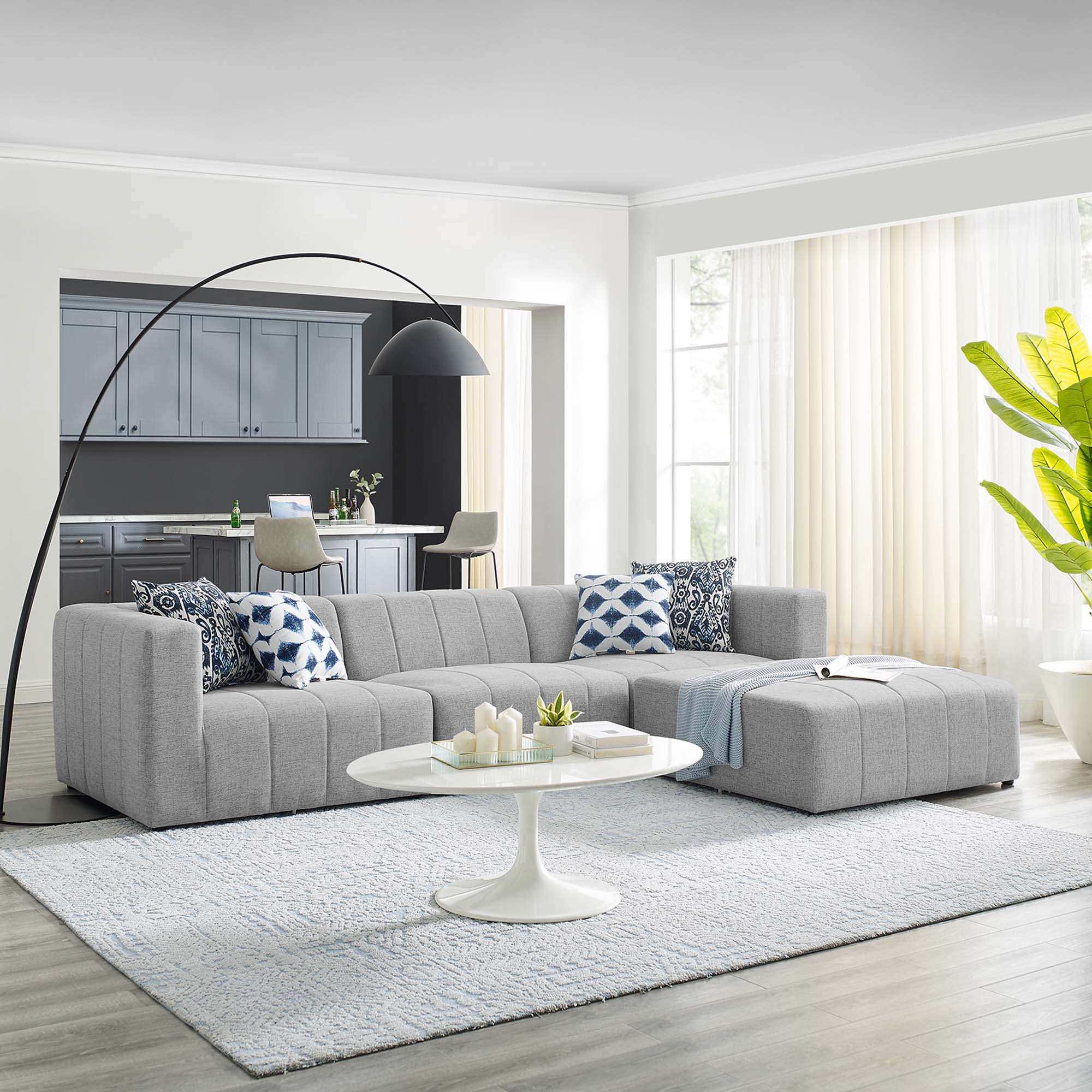 Bartlett Upholstered Fabric 4-Piece Sectional Sofa by Modway