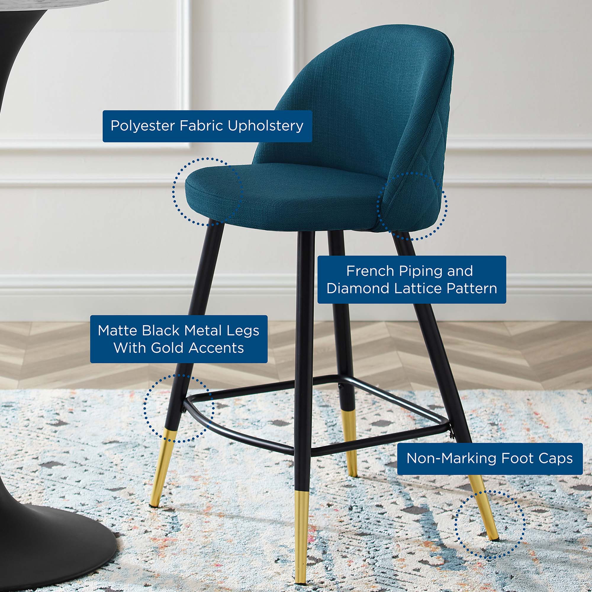 Cordial Fabric Counter Stools - Set of 2 by Modway