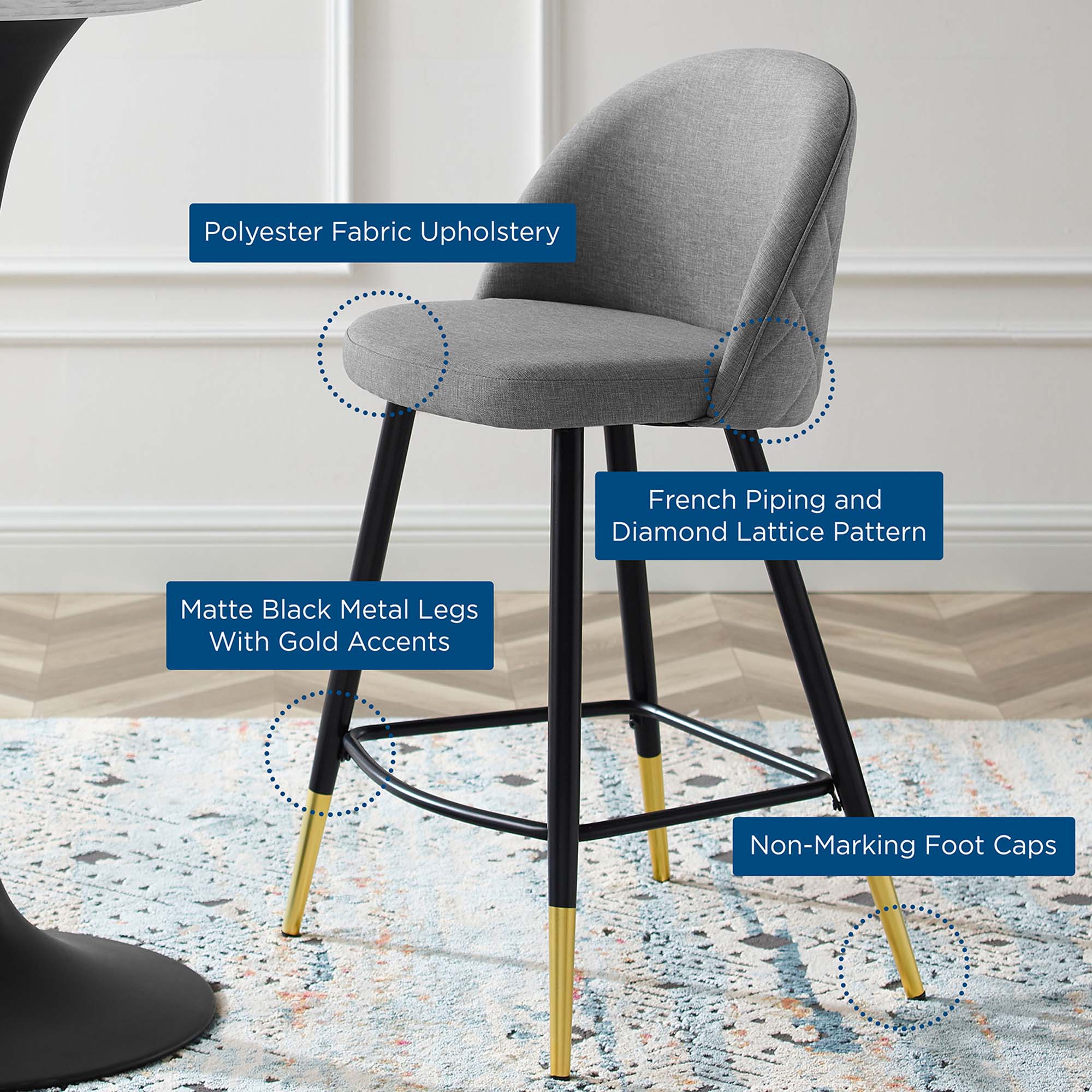 Cordial Fabric Counter Stools - Set of 2 by Modway