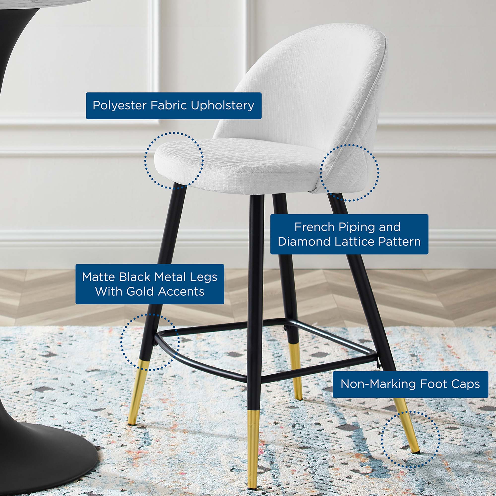 Cordial Fabric Counter Stools - Set of 2 by Modway